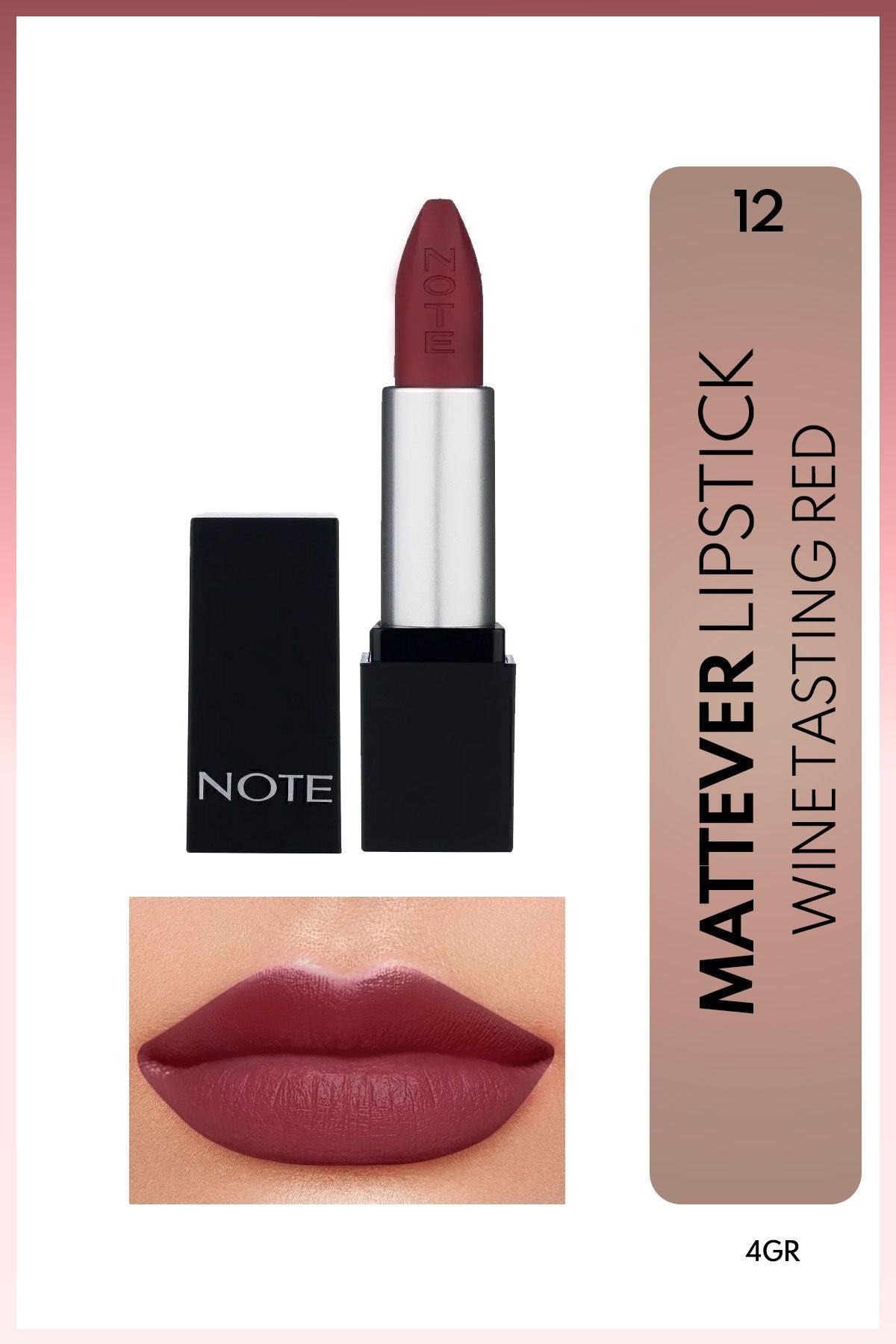 Mattever Lipstick Semi Matte Satin Lipstick 12 Wine Tasteting Red - Purple