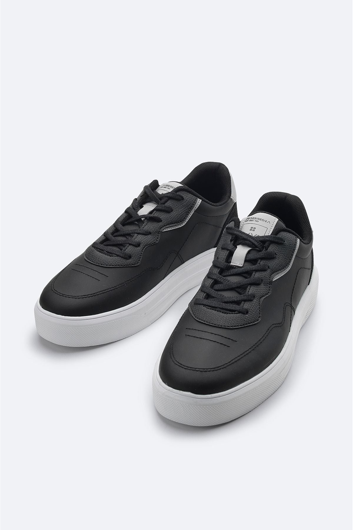 Men's black -piece suede leather detailed flexible floor casual shoes A31y8001