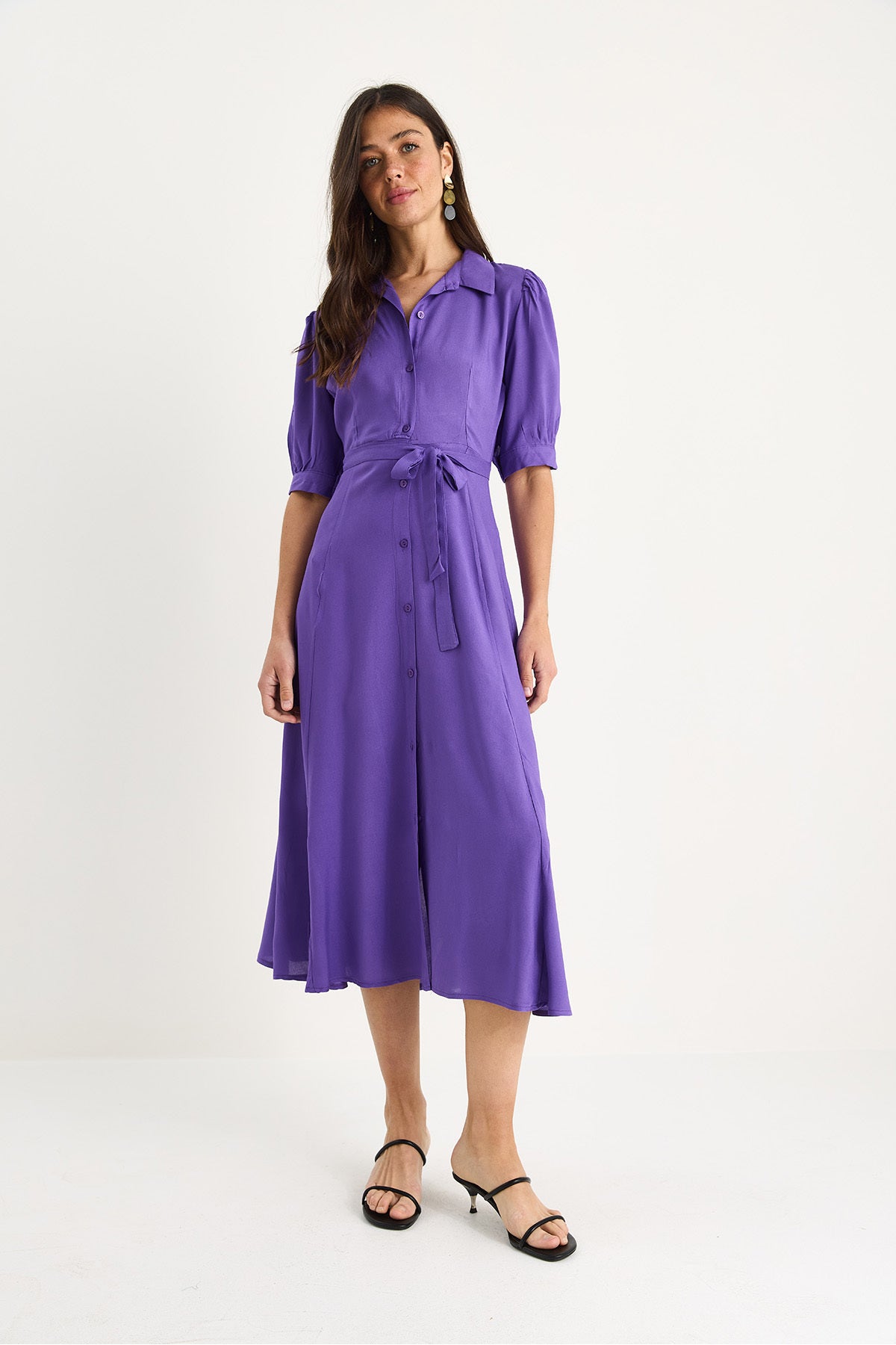 Women's Belted Summer Shirt Dress 8437 60283366