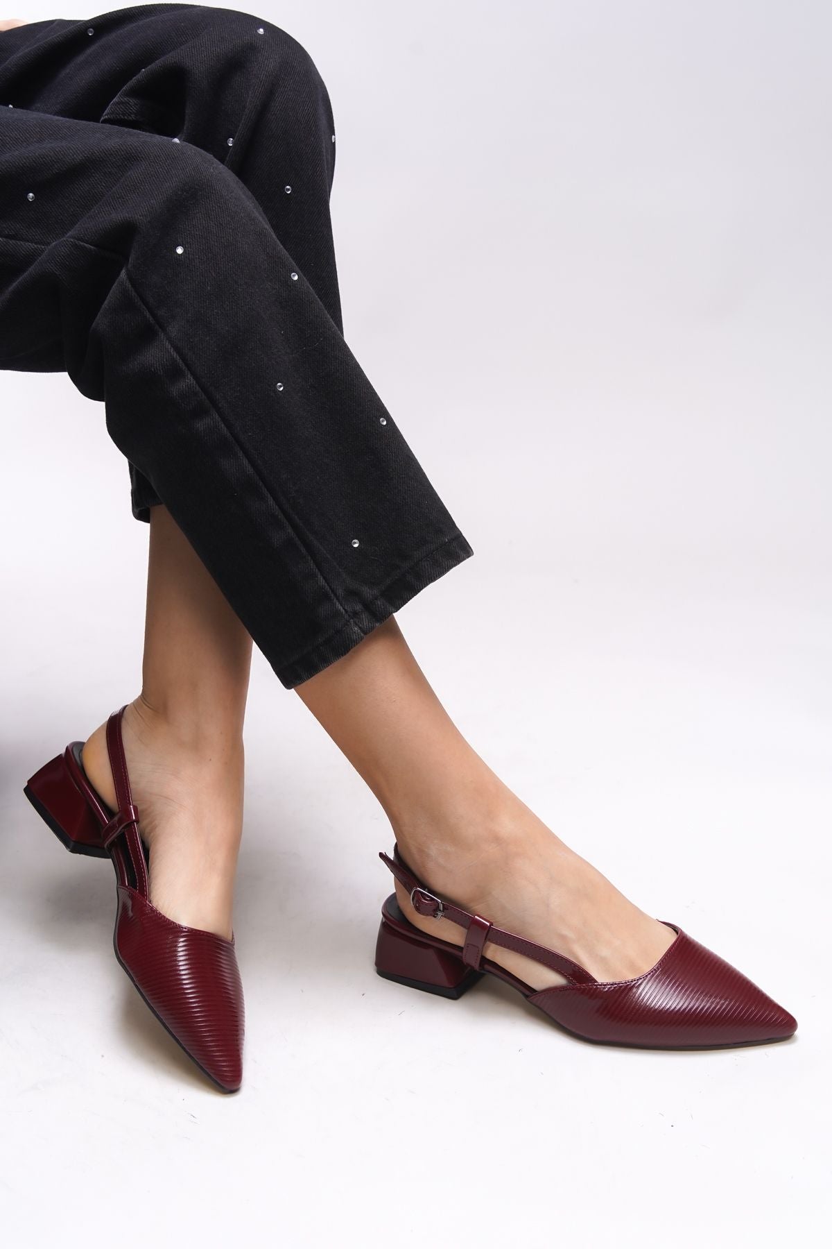ZELLANYS BACKGROUND BACKGROUND SONG -Heeled Shoes 0012350 Bordeaux Patent Leather Lear