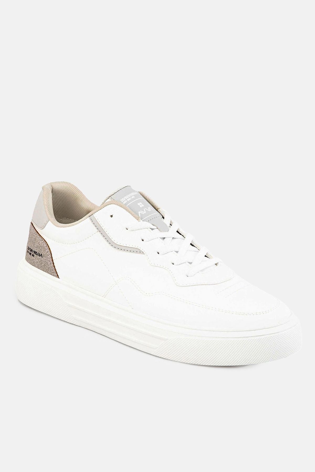 Men's white piece suede leather detail flexible floor casual shoes A31y8001