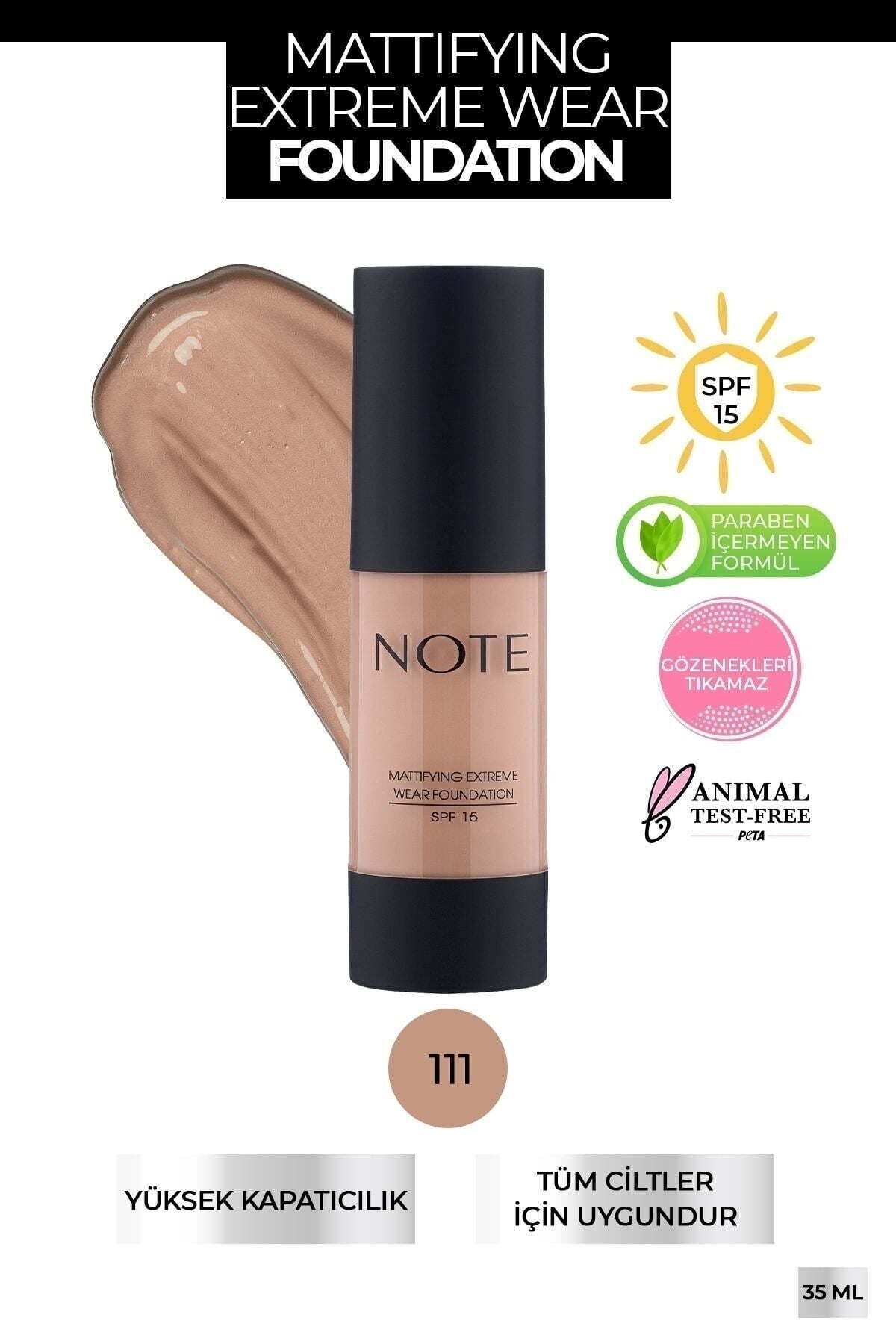 Mattifying Extreme Wear SPF 15 Intensive Concealer Matte End Foundation - 111 Warm Beige