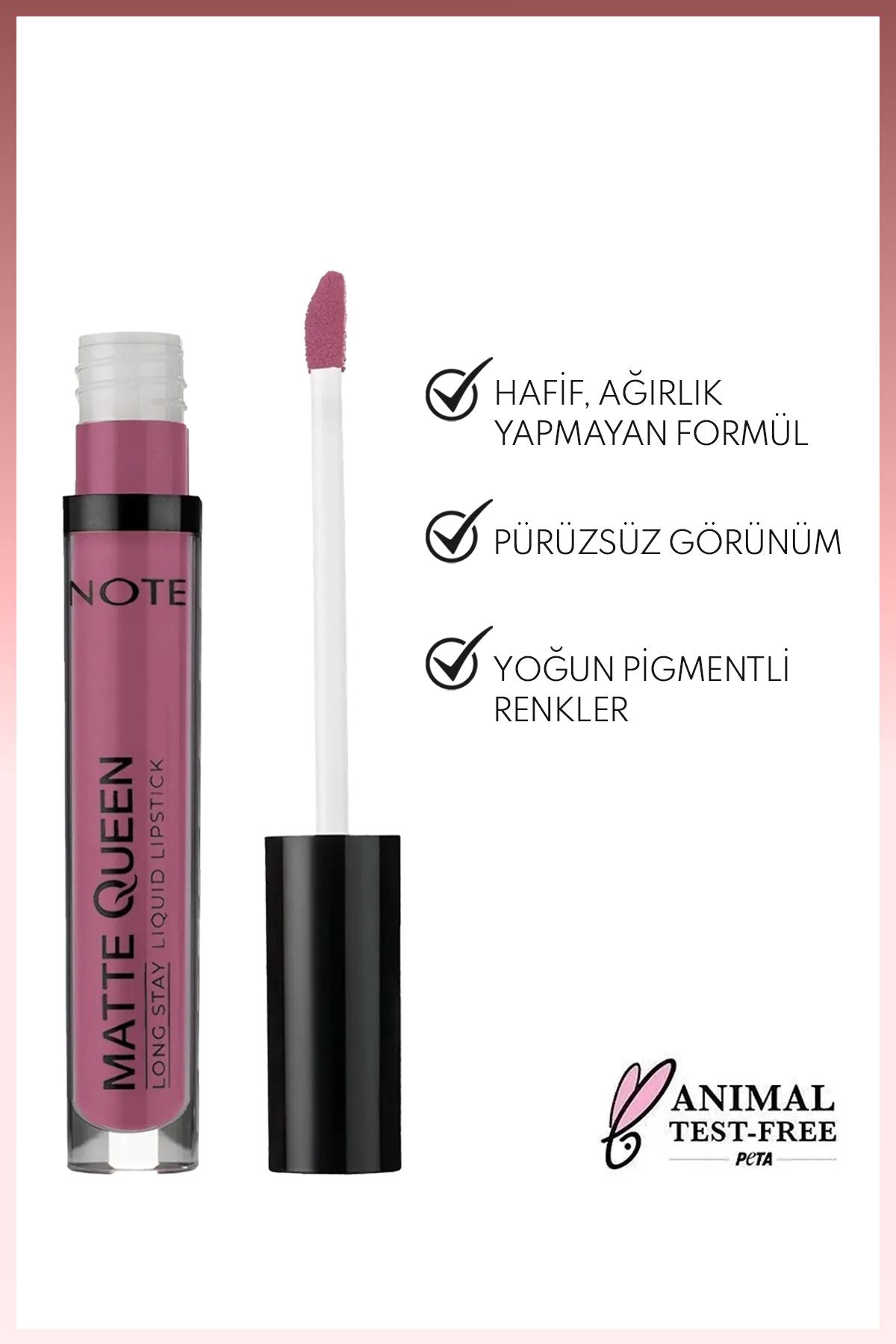 Matte Queen Lipstick Permanent Matt Liquid Lipstick - 20 Passionate Heart - Purple