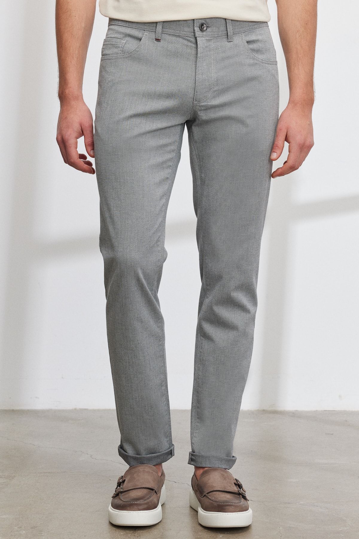 Men's black slim fit narrow cut 5 pocket cotton Amelor Flexible Pants