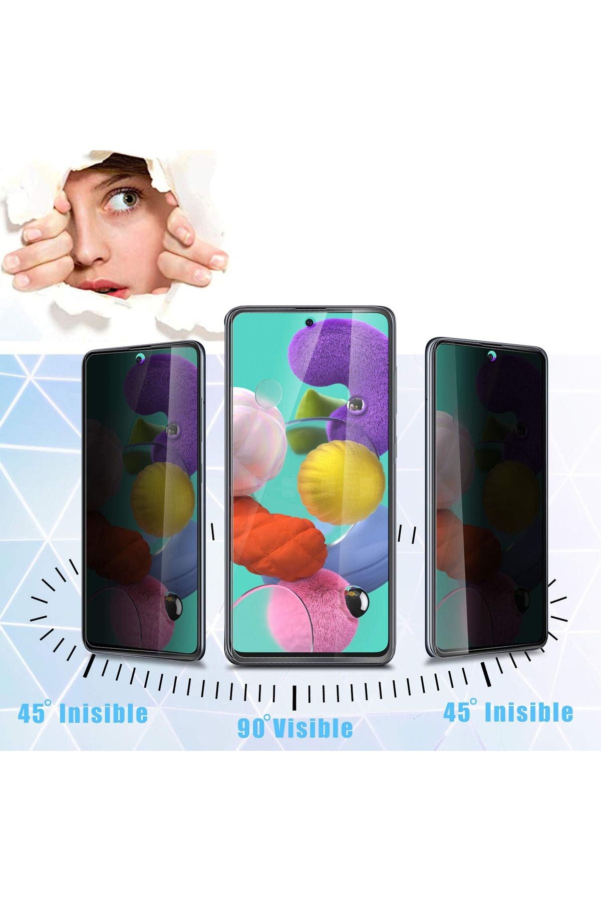 Samsung Galaxy A51 compatible glass Privacy Ghost Full Covering Screen Protector