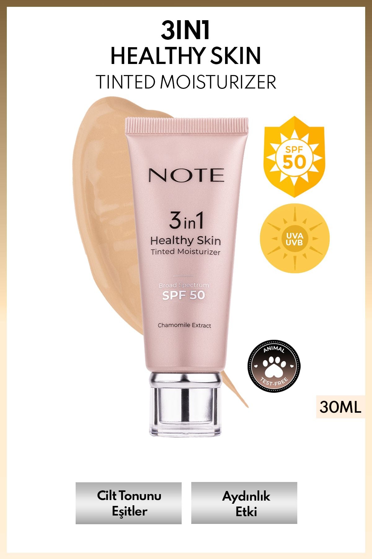 3 In 1 Healthy Skin Tinted Moisturizer 50 SPF Cream X 2 Pieces Makeup Set