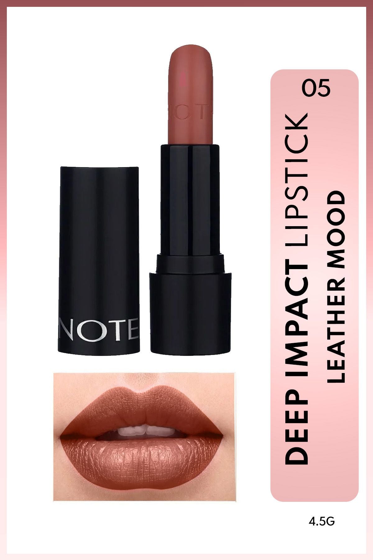 Deep Impact Lipstick Creamy texture semi -bright lipstick 05 leather mood - brown