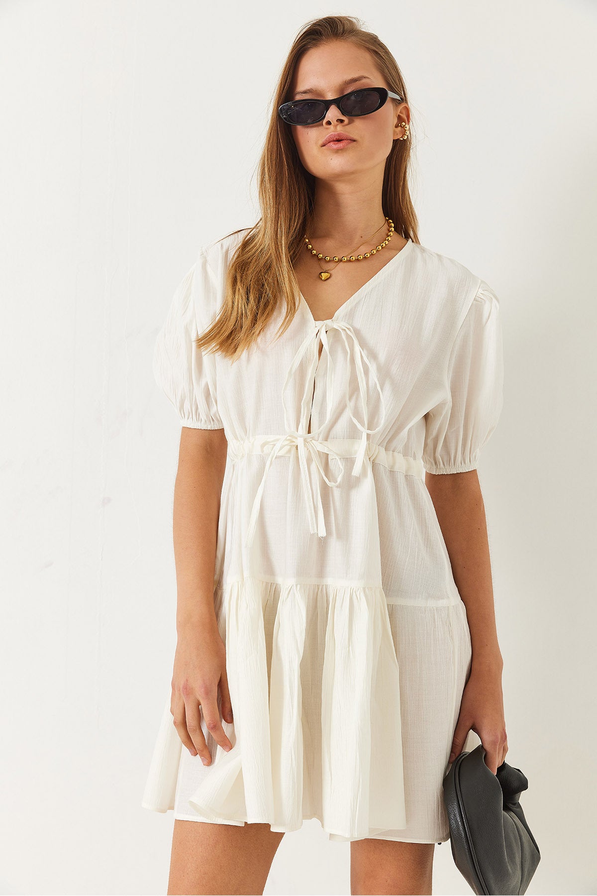 Women's V-Neck Front Lace Tamara Mini Dress 60261483