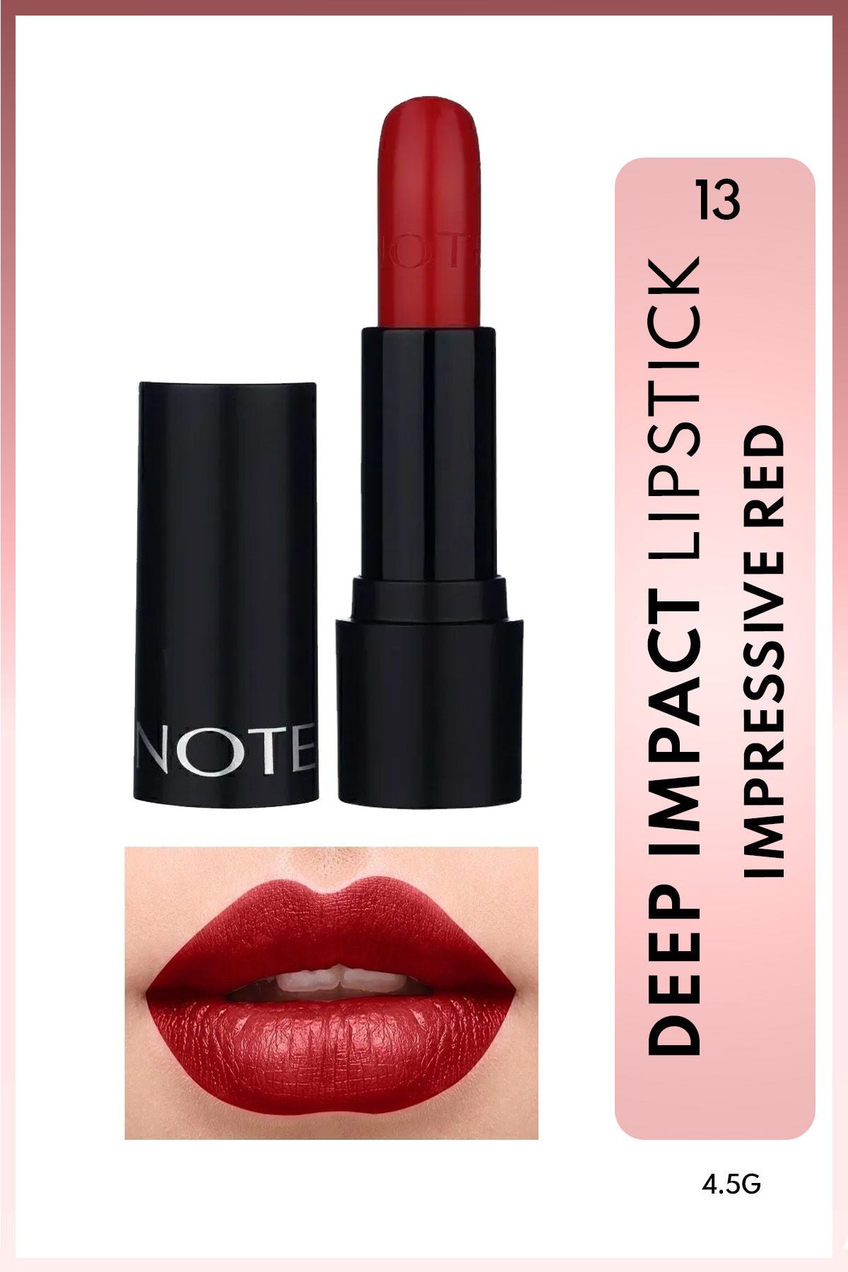 Deep Impact Lipstick Creamy texture semi -bright lipstick 13 Impressive Red - Red