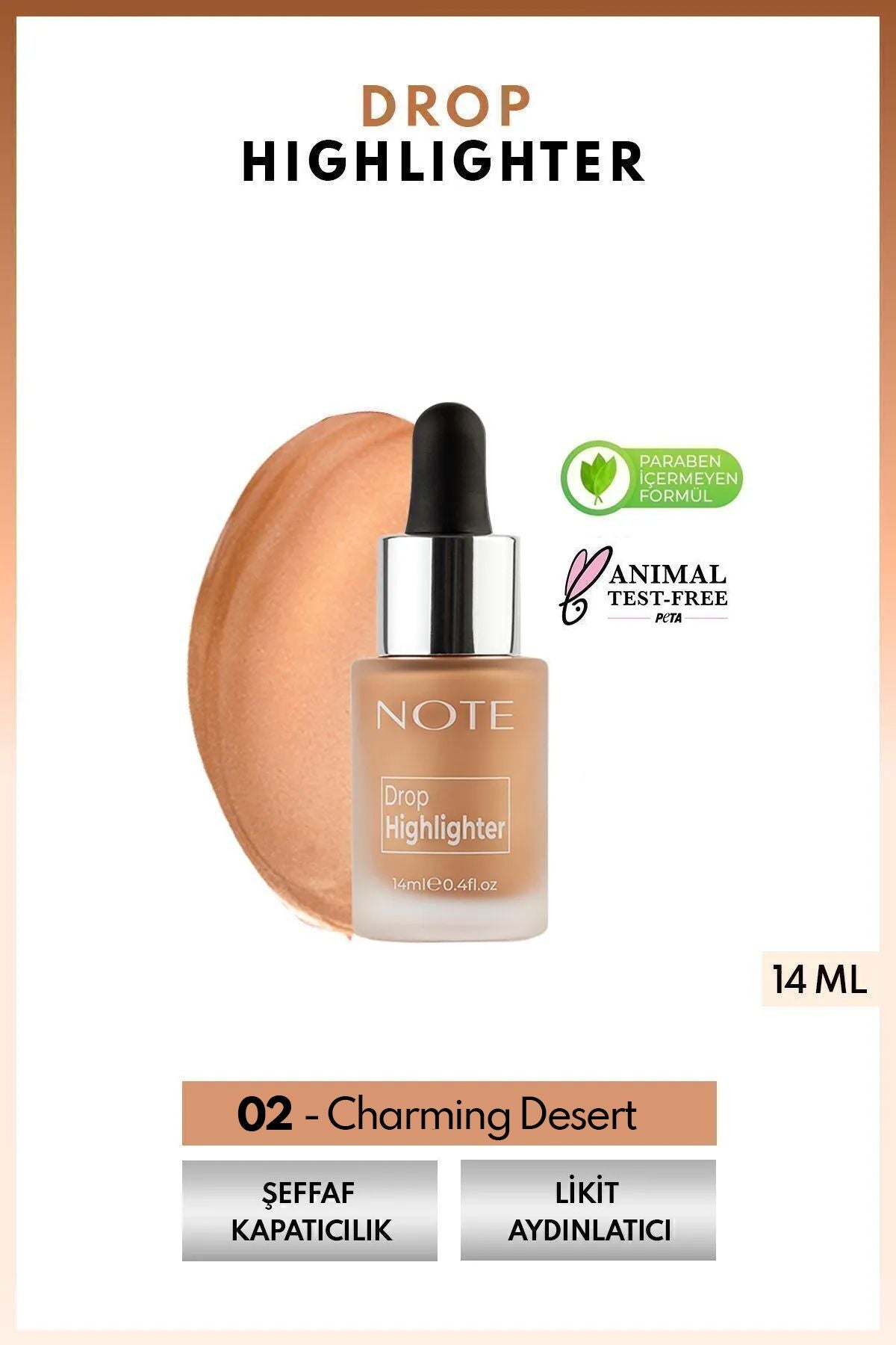 Drop highlighter glittering liquid illuminator - 02 Charming Desert