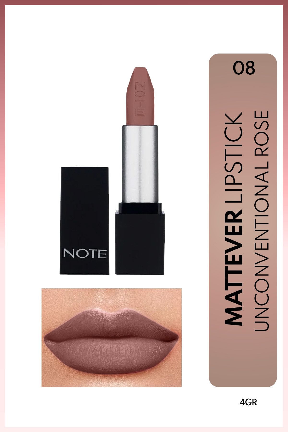 Mattever Lipstick semi -matte satin finish lipstick 08 UNCONVENTIONAL ROSE - DARK Nude