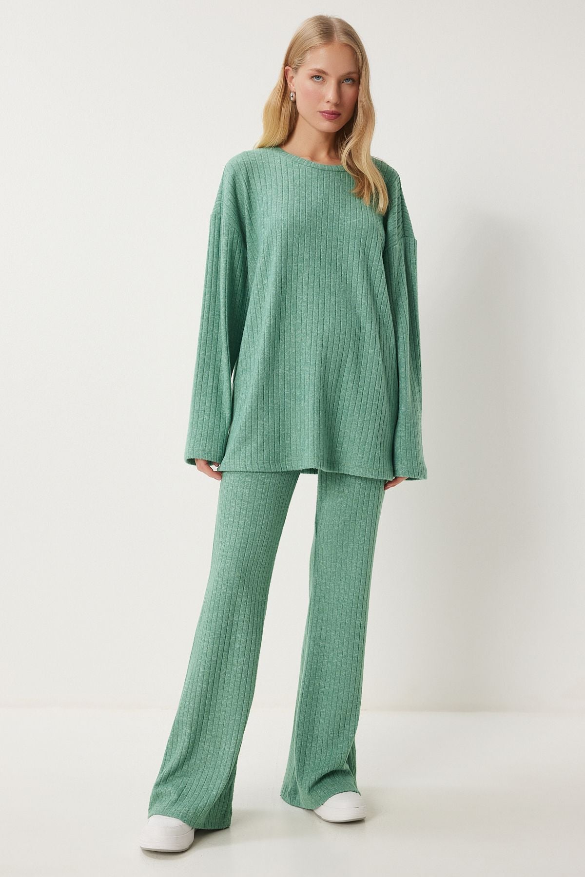 Female Cagla Green Comfortable Wicking Blouse Blouse Pants Set RG00047