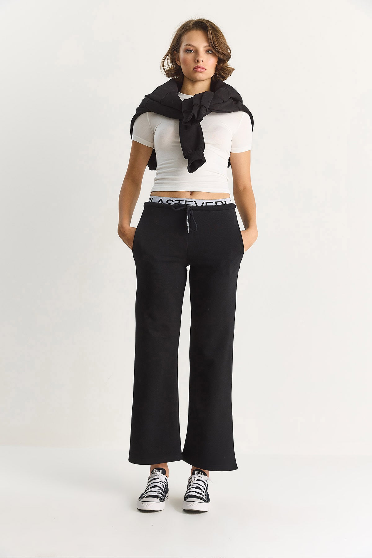 Women's Wide Leg Sweatpants with Elastic Waist Detail 6827 60283550