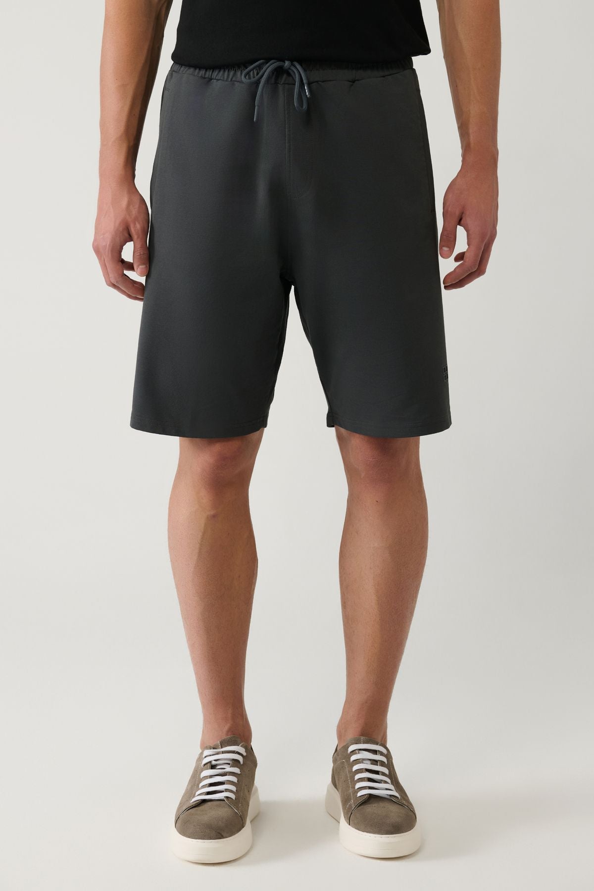 Men's anthracite hand pocket knitted cotton 2 IP daily shorts E003602