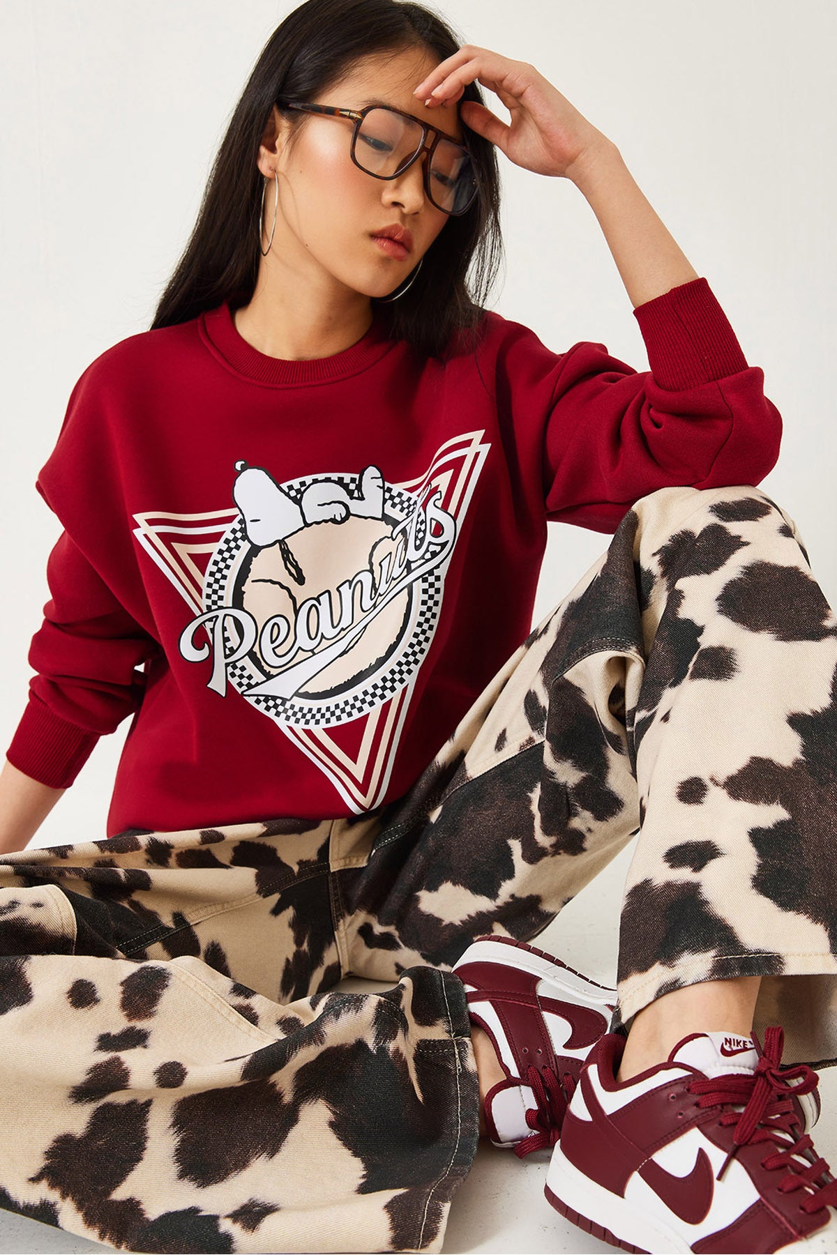 Women's Three Thread Raised Printed Sweatshirt 60261216