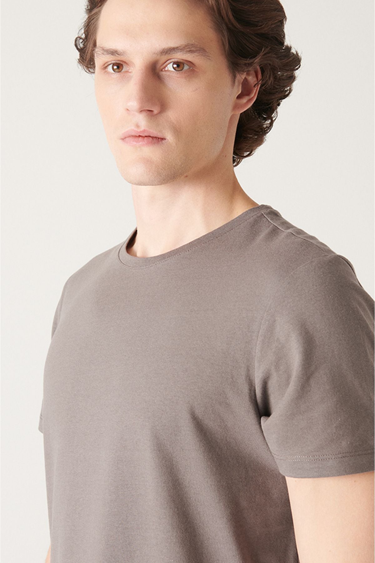 Men's anthracite 100 %cotton breathing bicycle collar T-shirt E001000