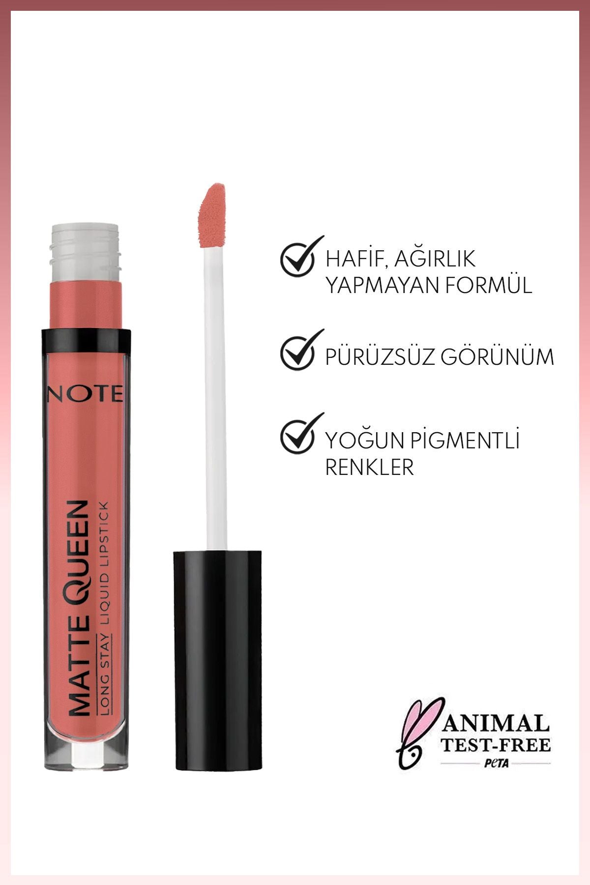 Matte Queen Lipstick Permanent Matte Liquid Lipstick - 04 French Kiss - Nude