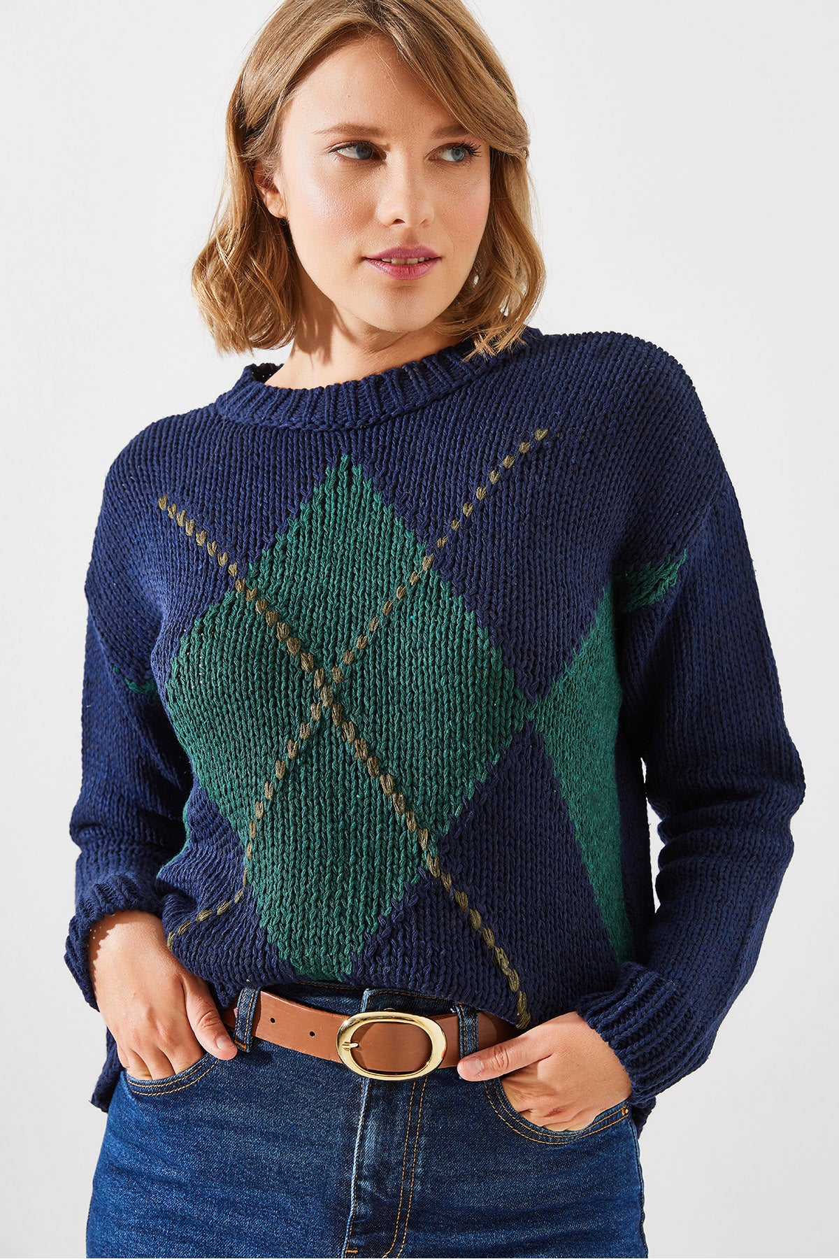 Women's Checkered Sweater 20246195