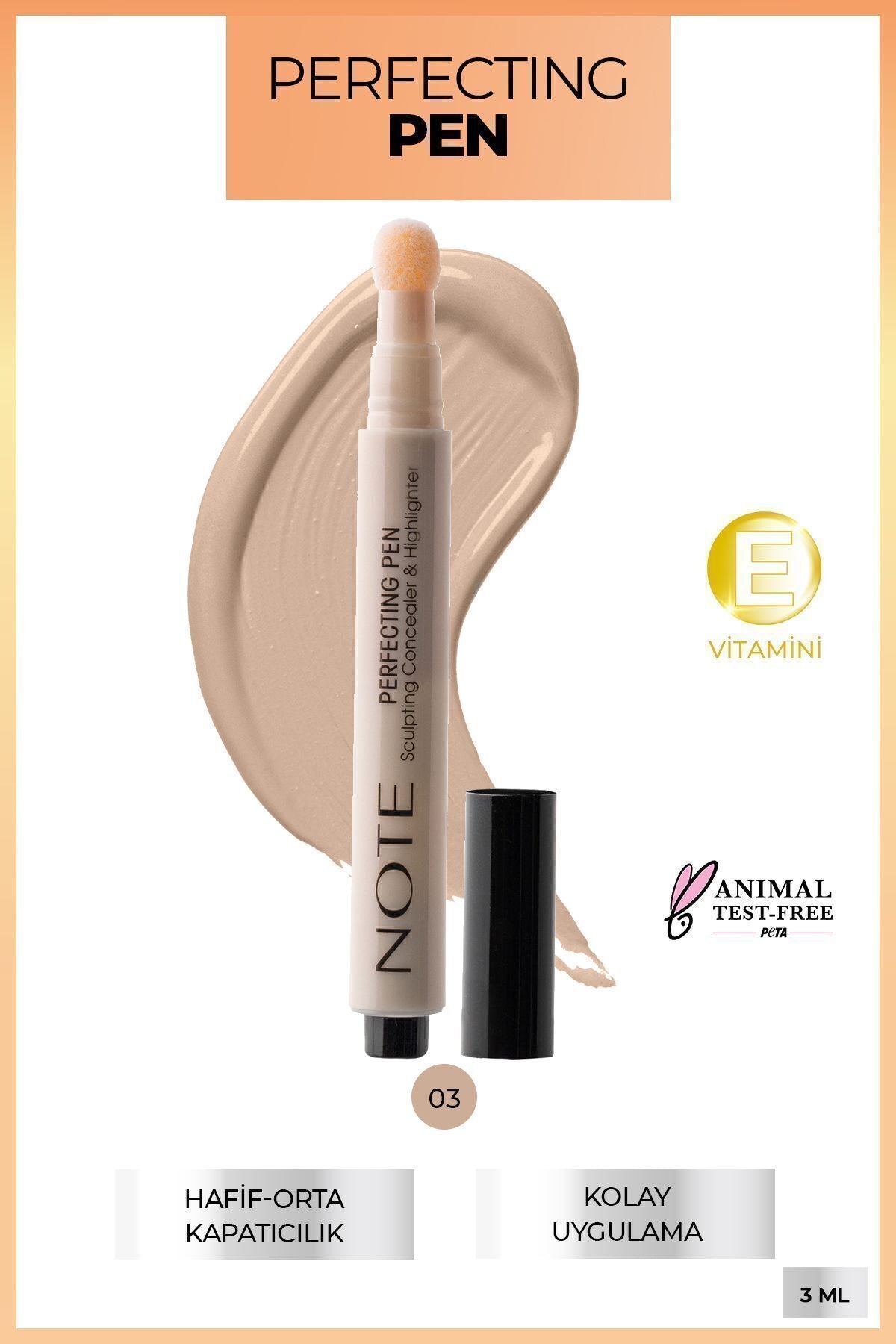 Perfecting Pen Lighting Effective Pen Under Eye Concealer - 03 Light Beige