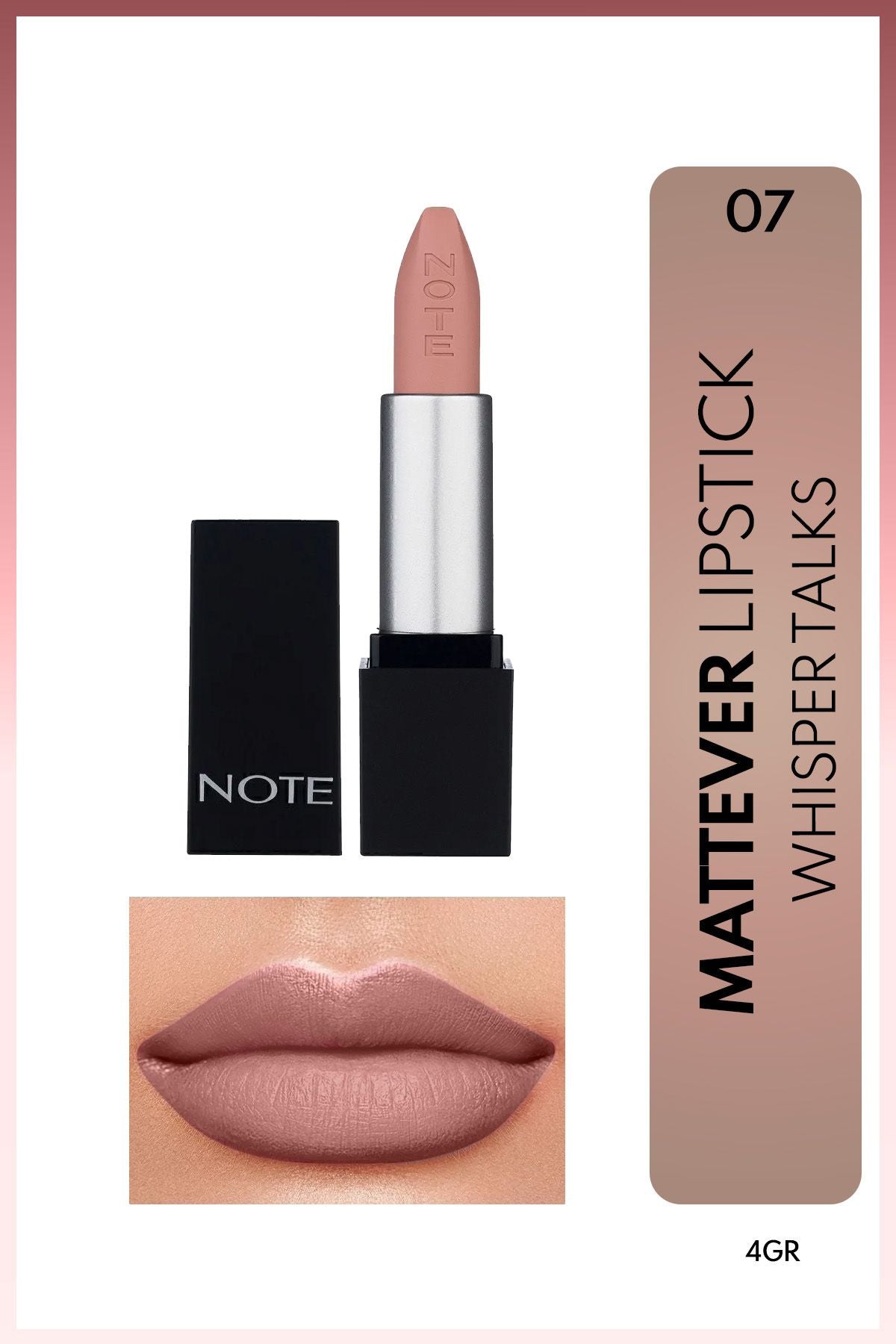 Mattever Lipstick semi -matte satin finish lipstick 07 Whisper Talks - Nude
