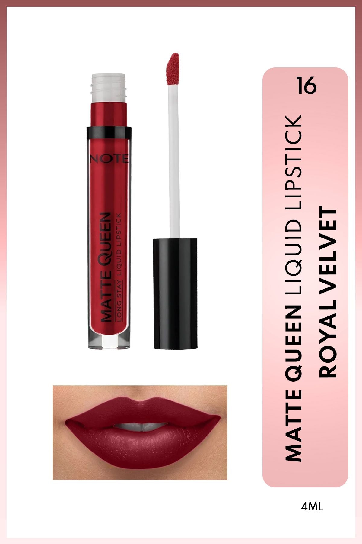 Matte Queen Lipstick Permanent Matt Liquid Lipstick - 16 Royal Velvet - Red