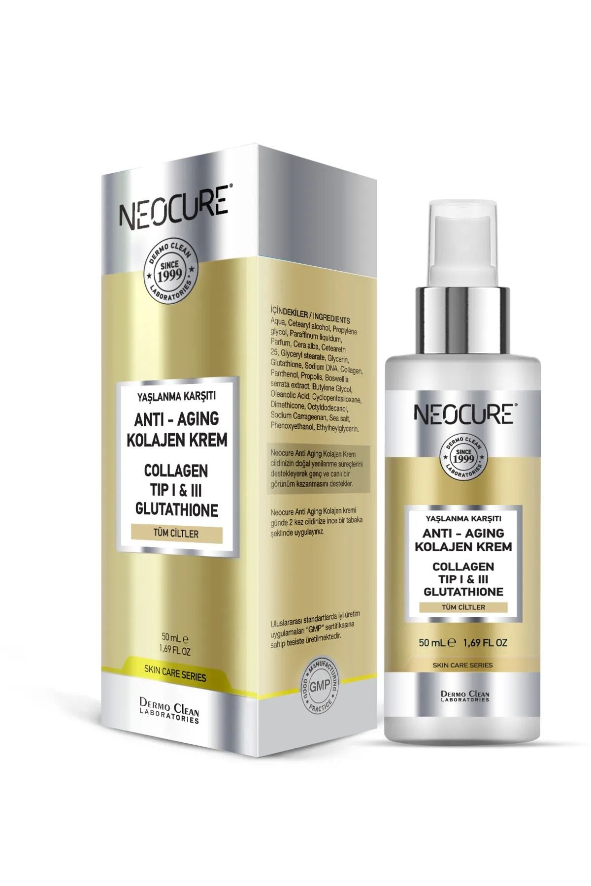 Dermo Clean anti-aging anti-aging collagen Type1 & Type3 Glutathione Cream 50 ML