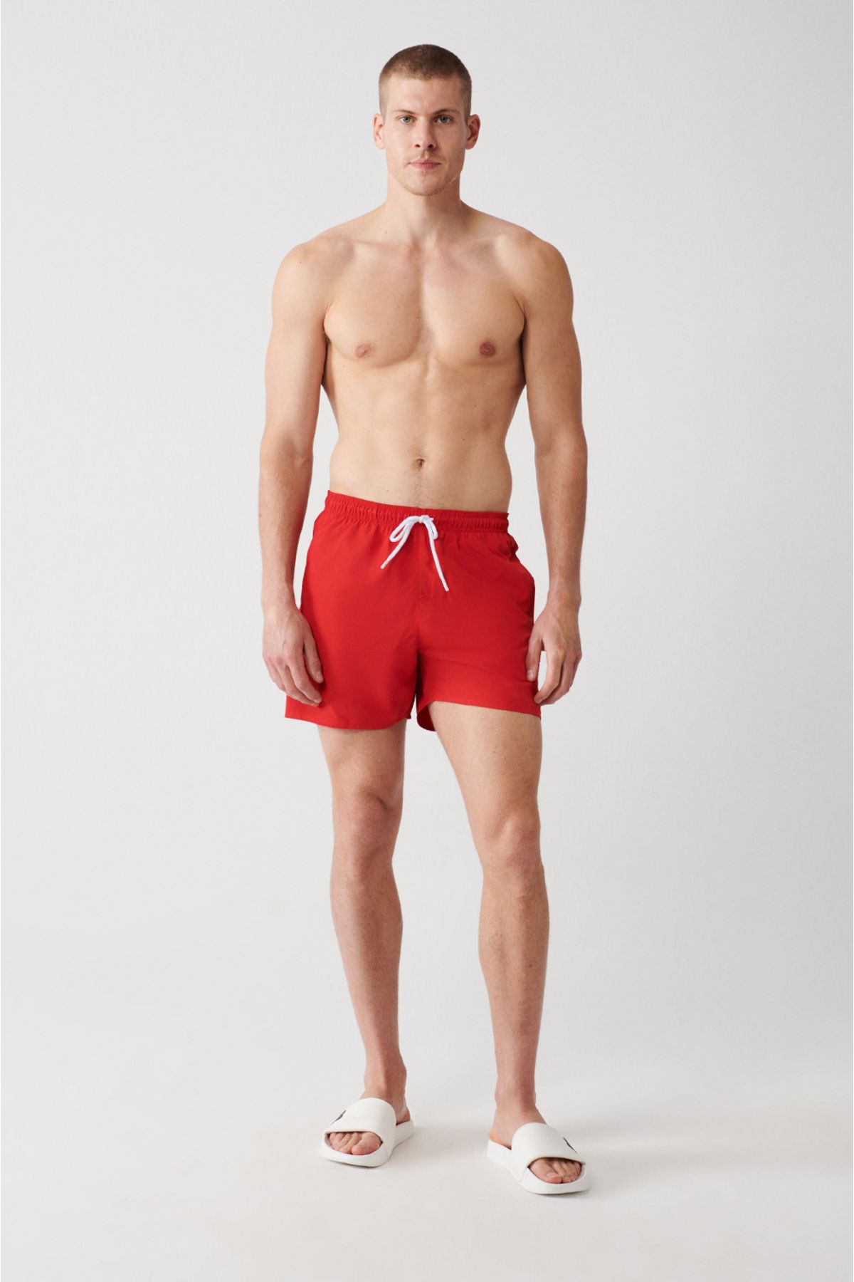 Men's Red Fast Drying Printed Standard Size Mayo Sea Short E003802