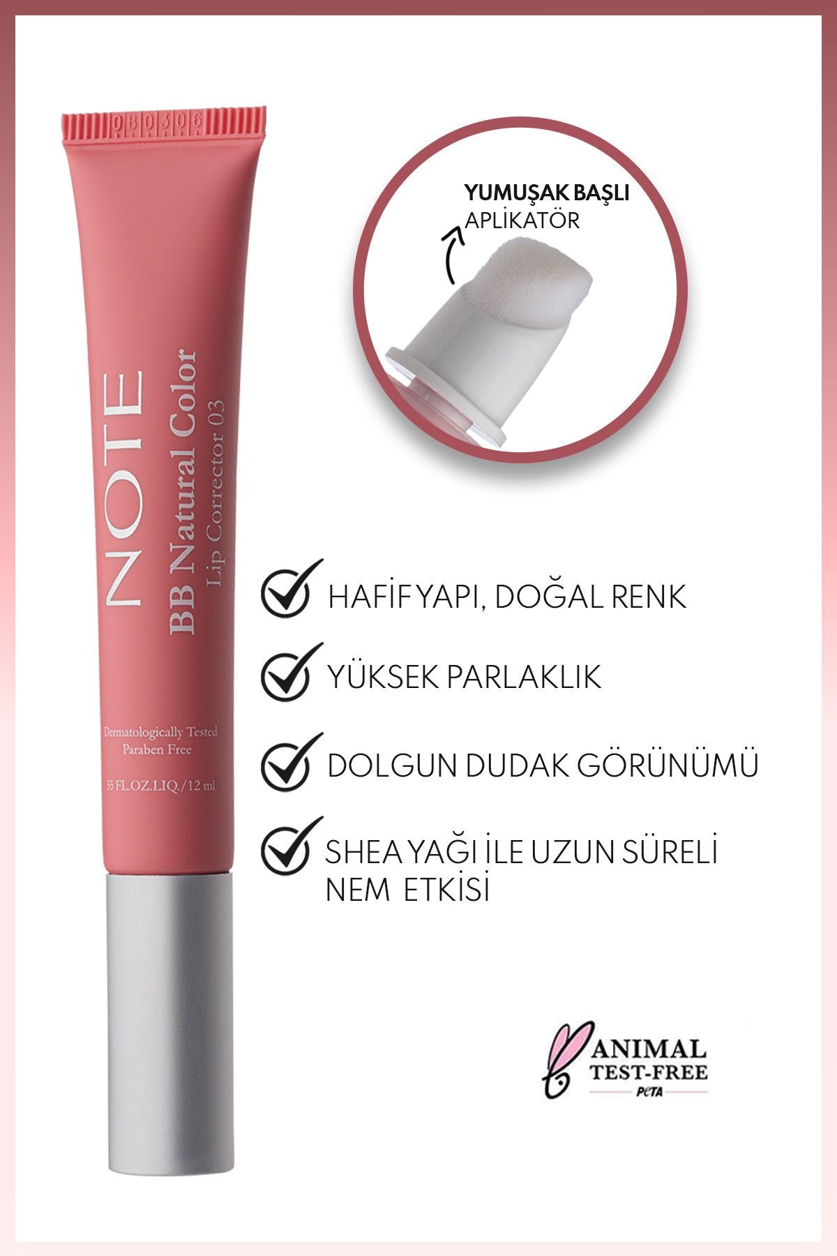 BB Lip Corrector Color Equalizer and Moisturizing Lip Grower - 03 - Pink
