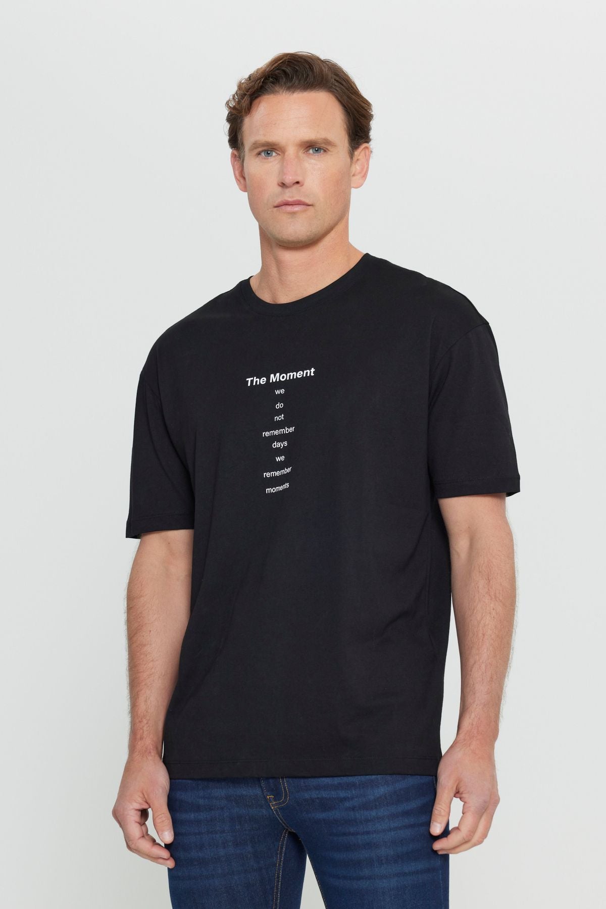 Men's Dark Glasses Oversize plenty of cut bike collar 100 %cotton printed T -shirt
