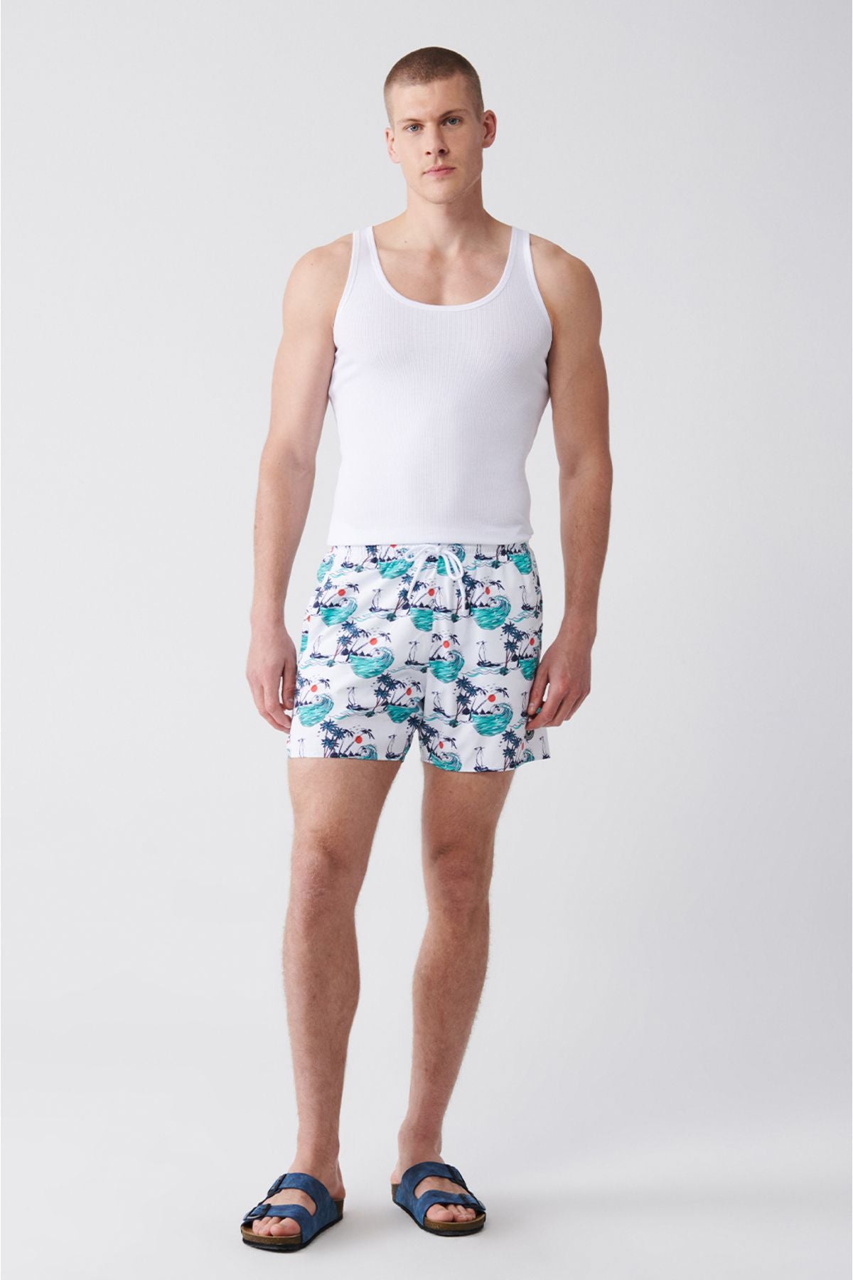 Men's Multicolour fast -drying Printed Standard Size Mayo Sea Short E003802