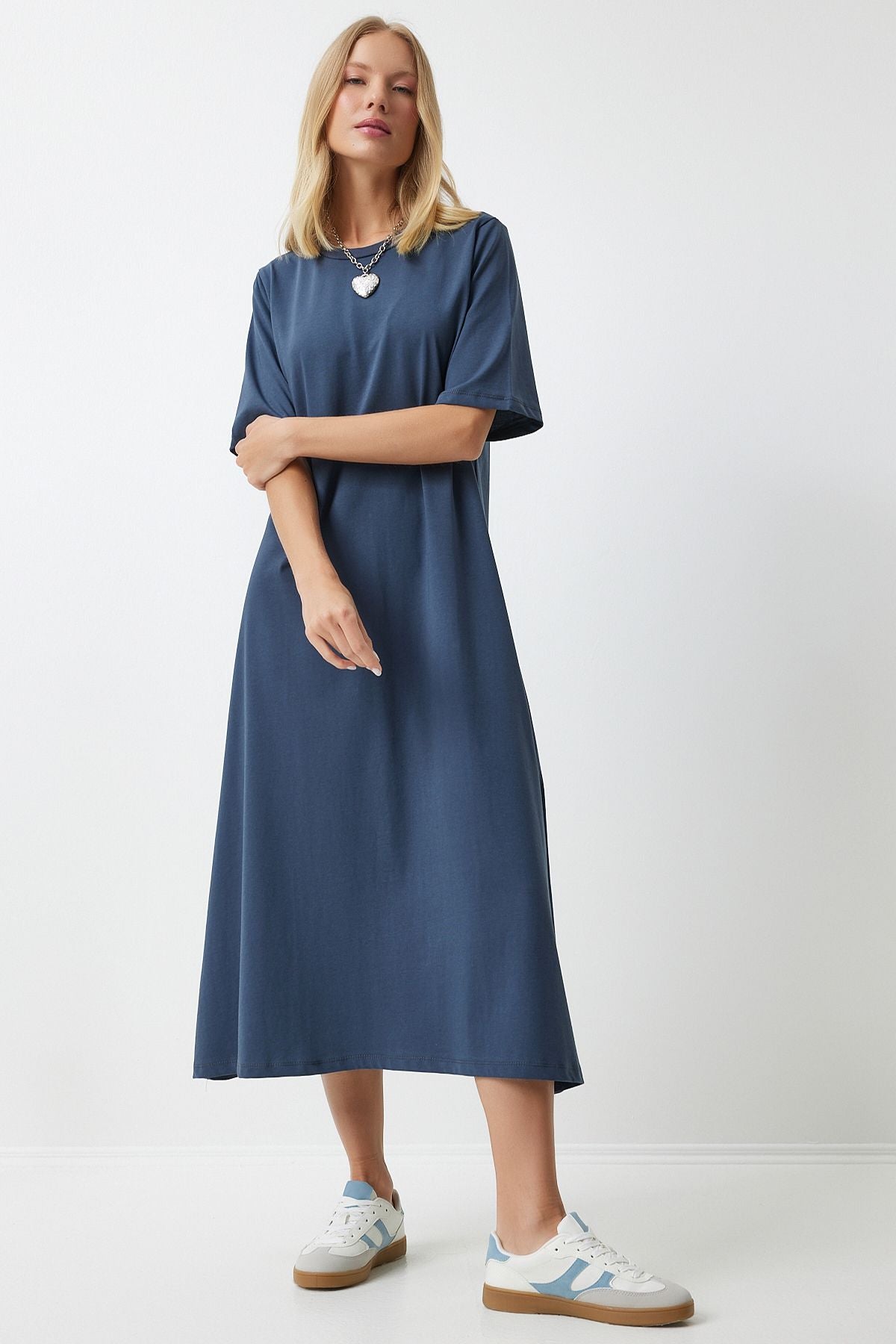 Female smoked bike collar with plenty of relaxed combed dress BP00158