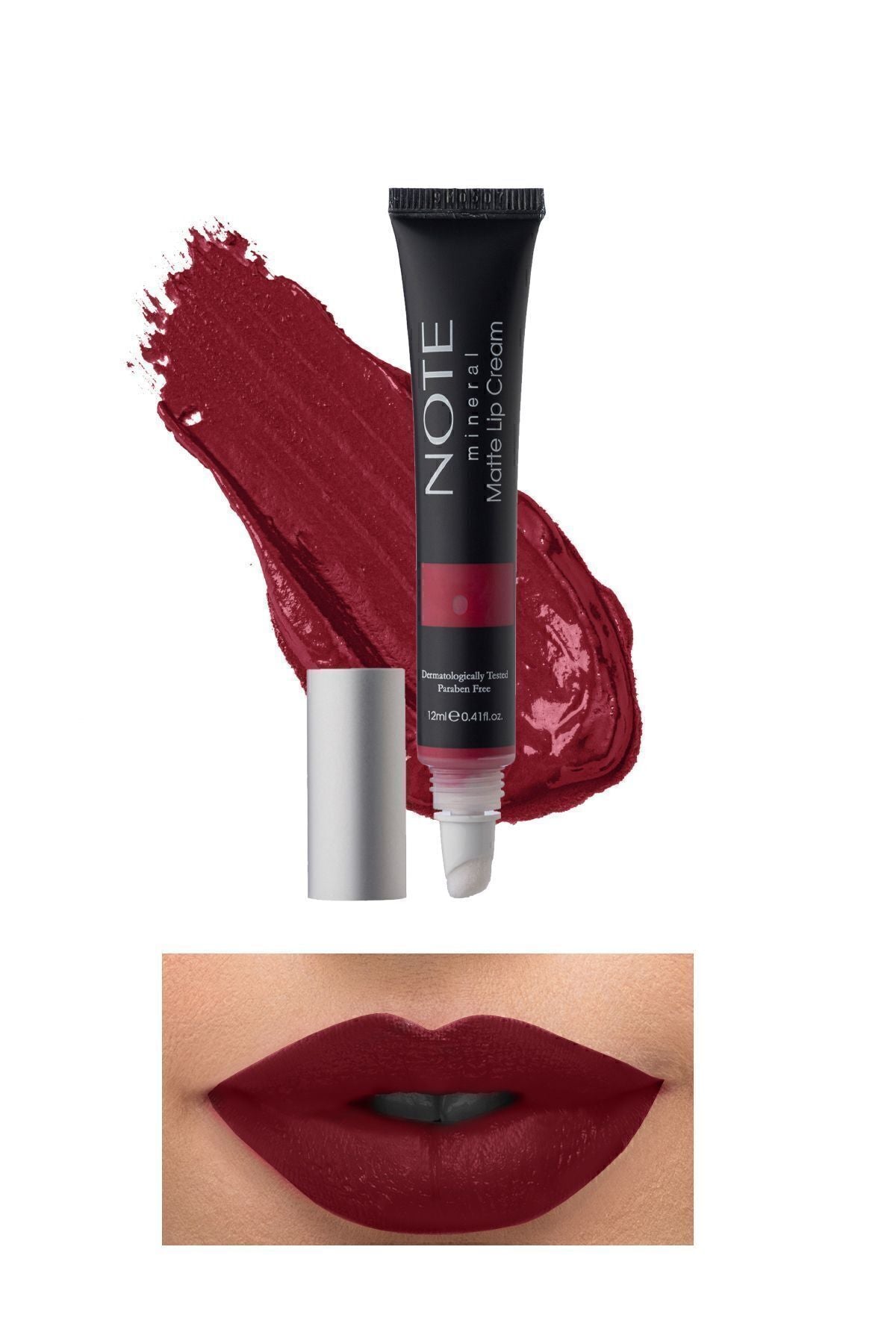 Mineral Matte Lip Cream semi -matte finish liquid lipstick 05 plum wine - red