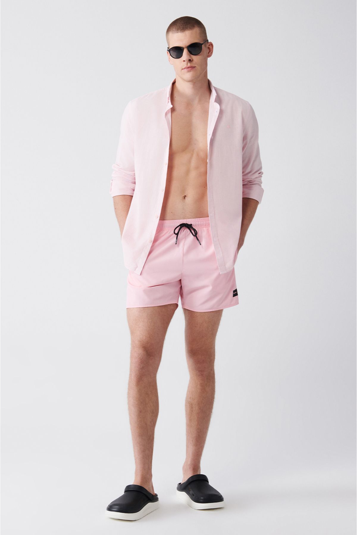 Men's Light Pink Fast Drying Standard Size Mayo Sea Short E003801