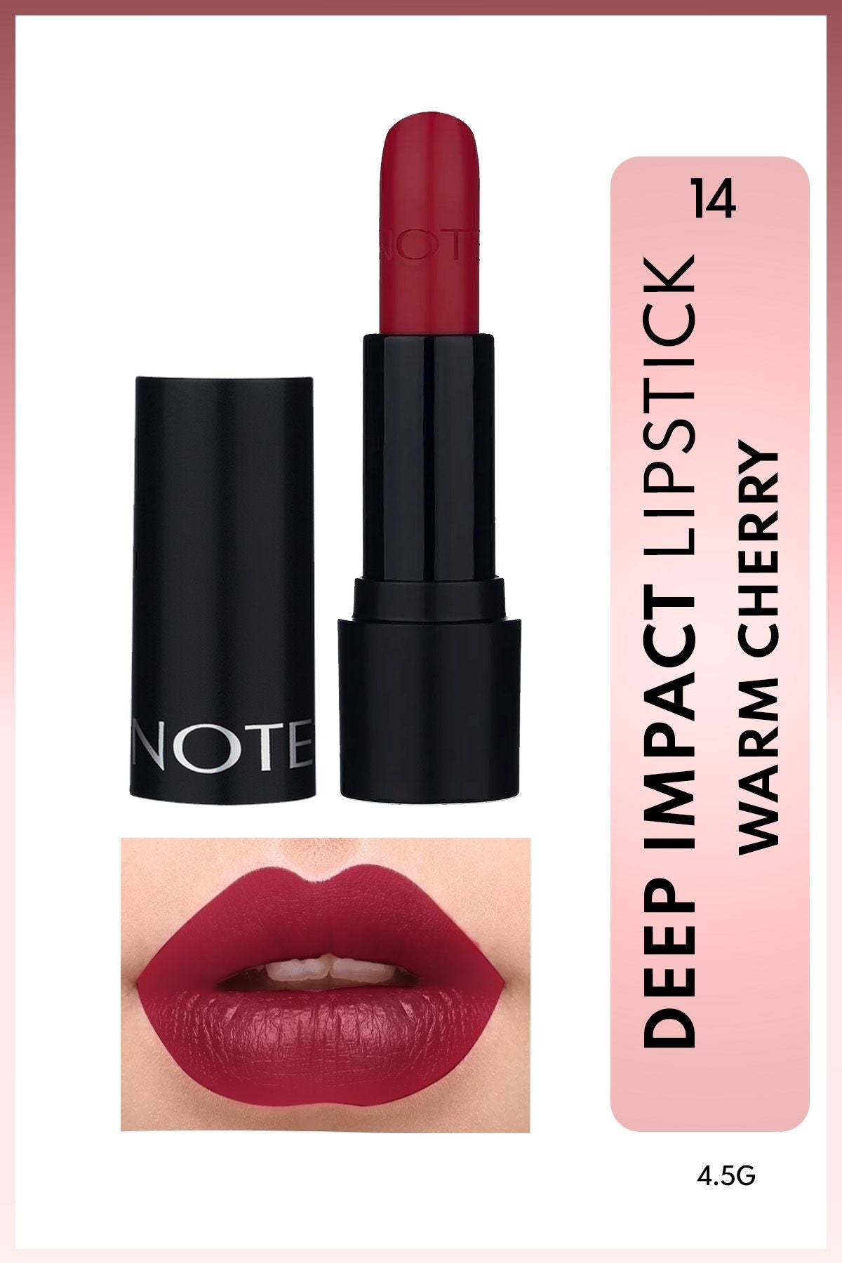 Deep Impact Lipstick Creamy texture semi -bright lipstick 14 Warm Cherry - Red