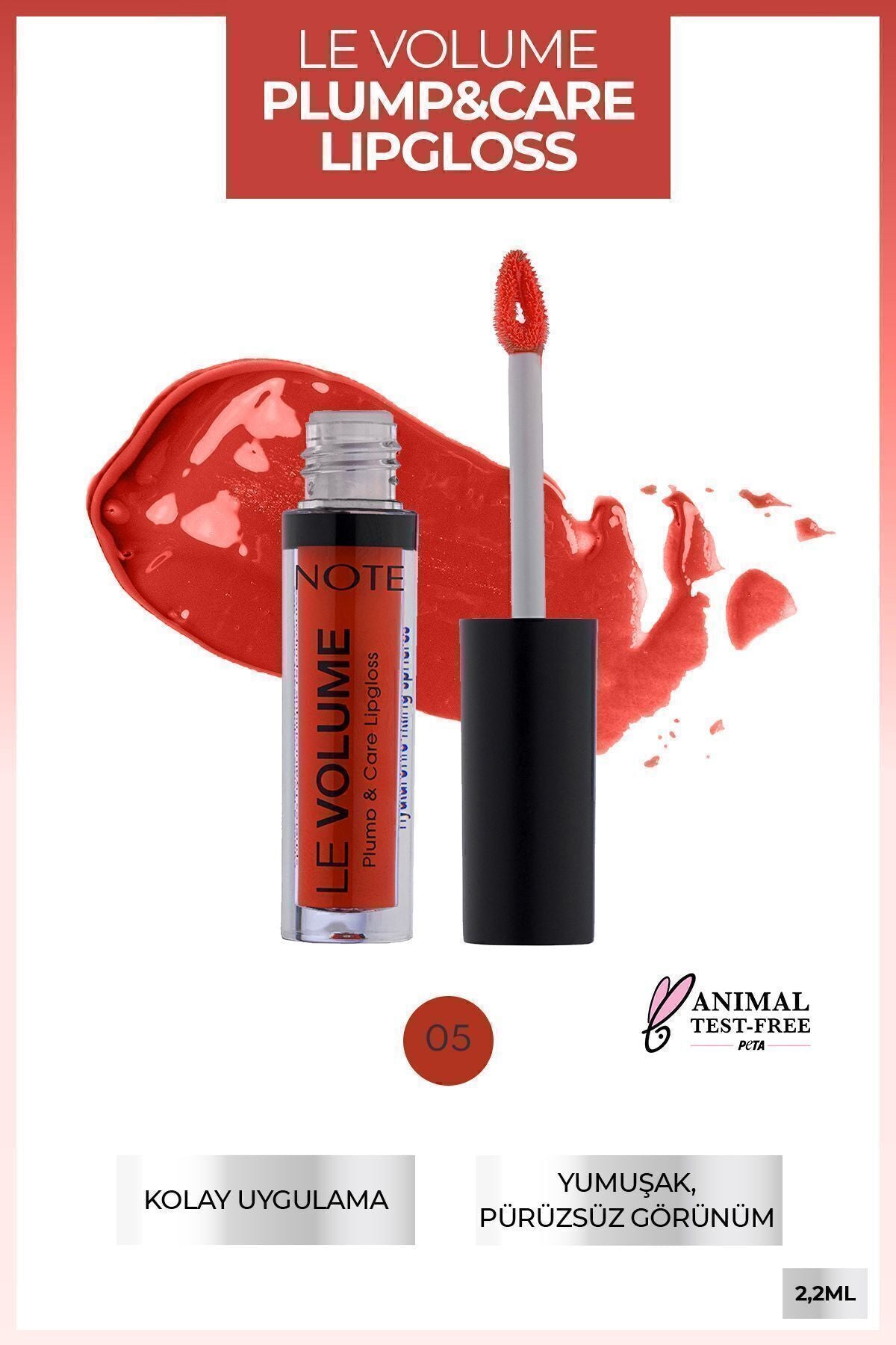 Le Volume PLUMP & CARE Lipgloss Moisturizer Lip Grinder - 05 No Fear Red - Red