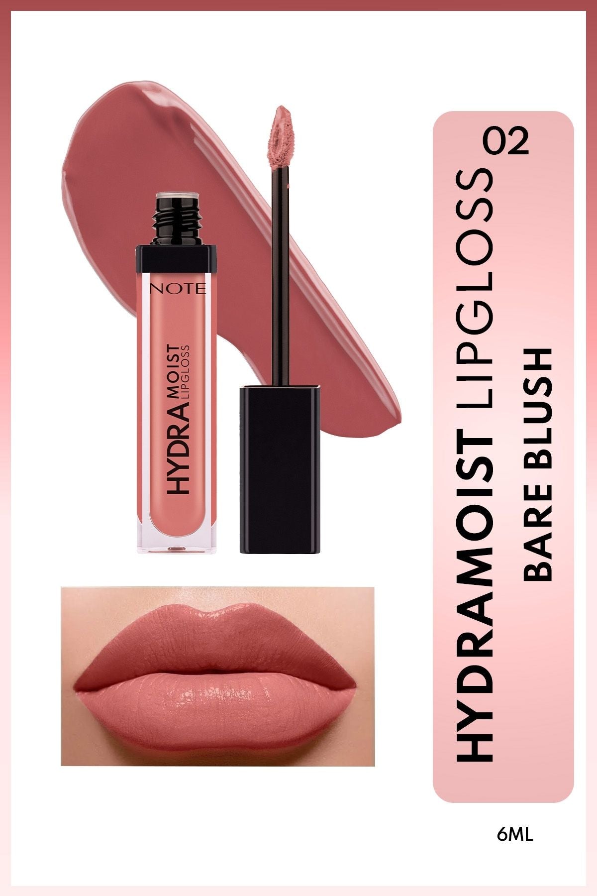 Hydramoist lipgloss moisturizer lip shine - 02 Bare Blush - Nude