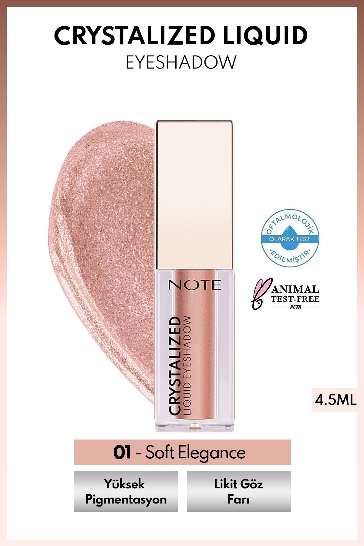Crystalized Liquid Eyeshadow Liquid Metallic Eye Shadow - 01 Soft Elegance