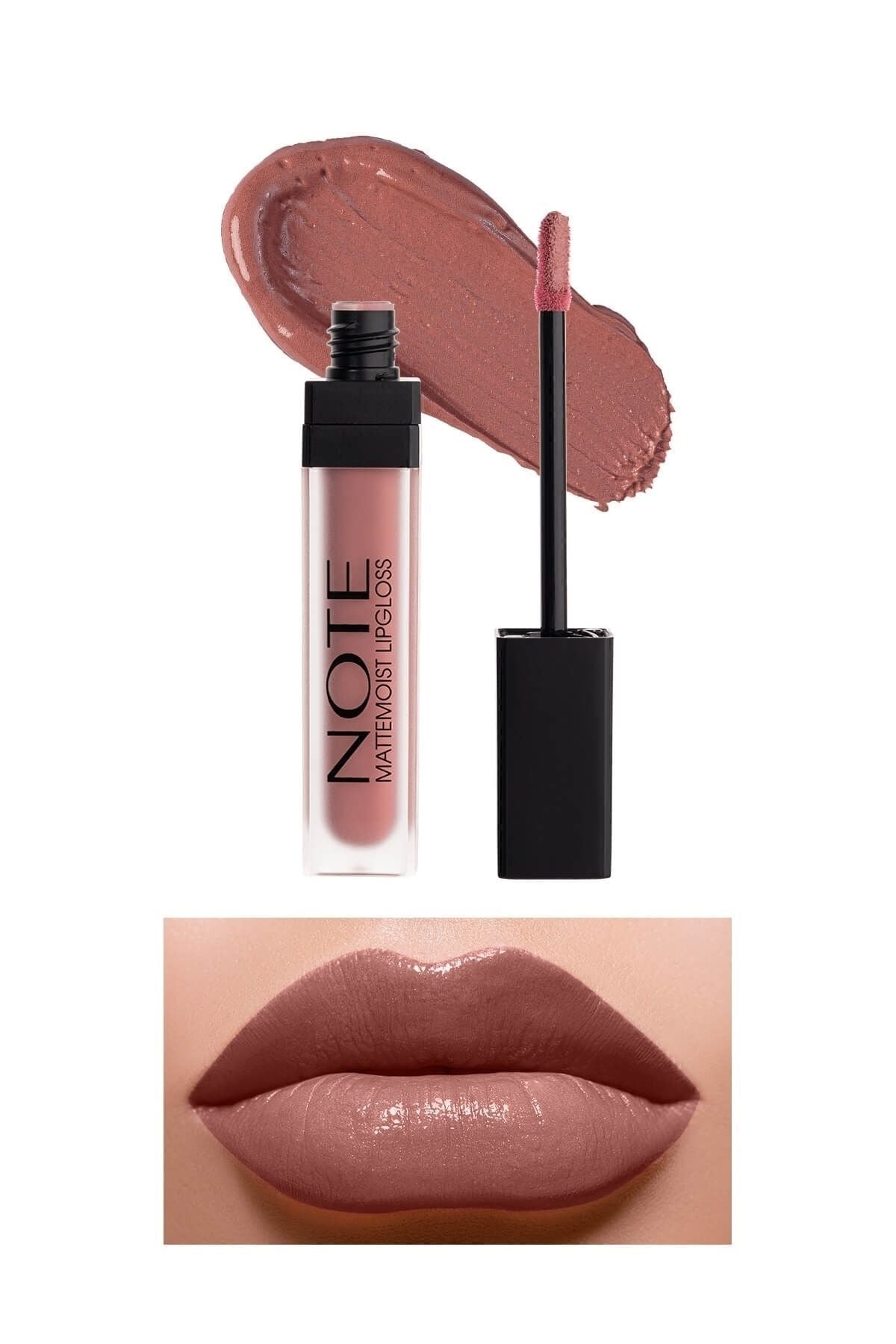 Mattemoist lipgloss semi -matte satin finish liquid lipstick 410 Sandal Wood Wood - Nude