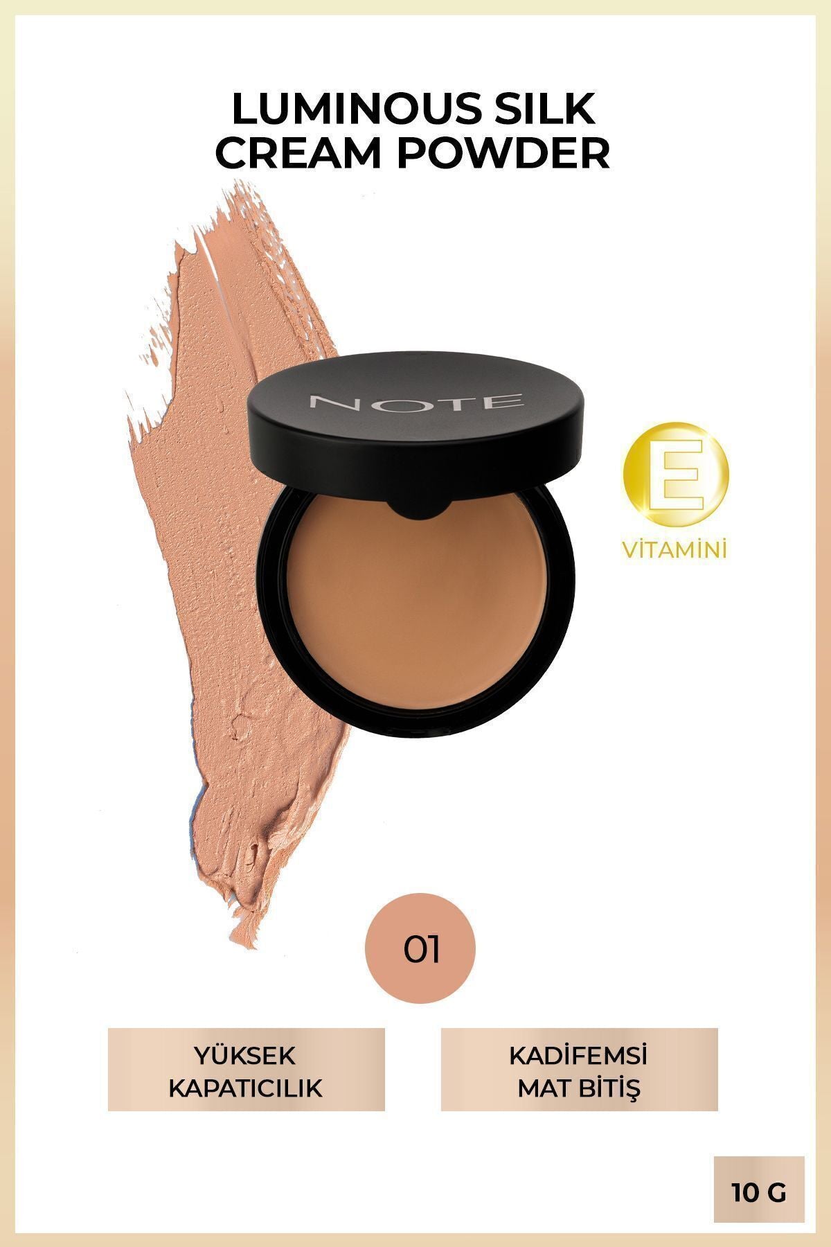 Luminous Silk Cream Powder Patakrem Matte -Ending Powder Foundation - 01 Beige