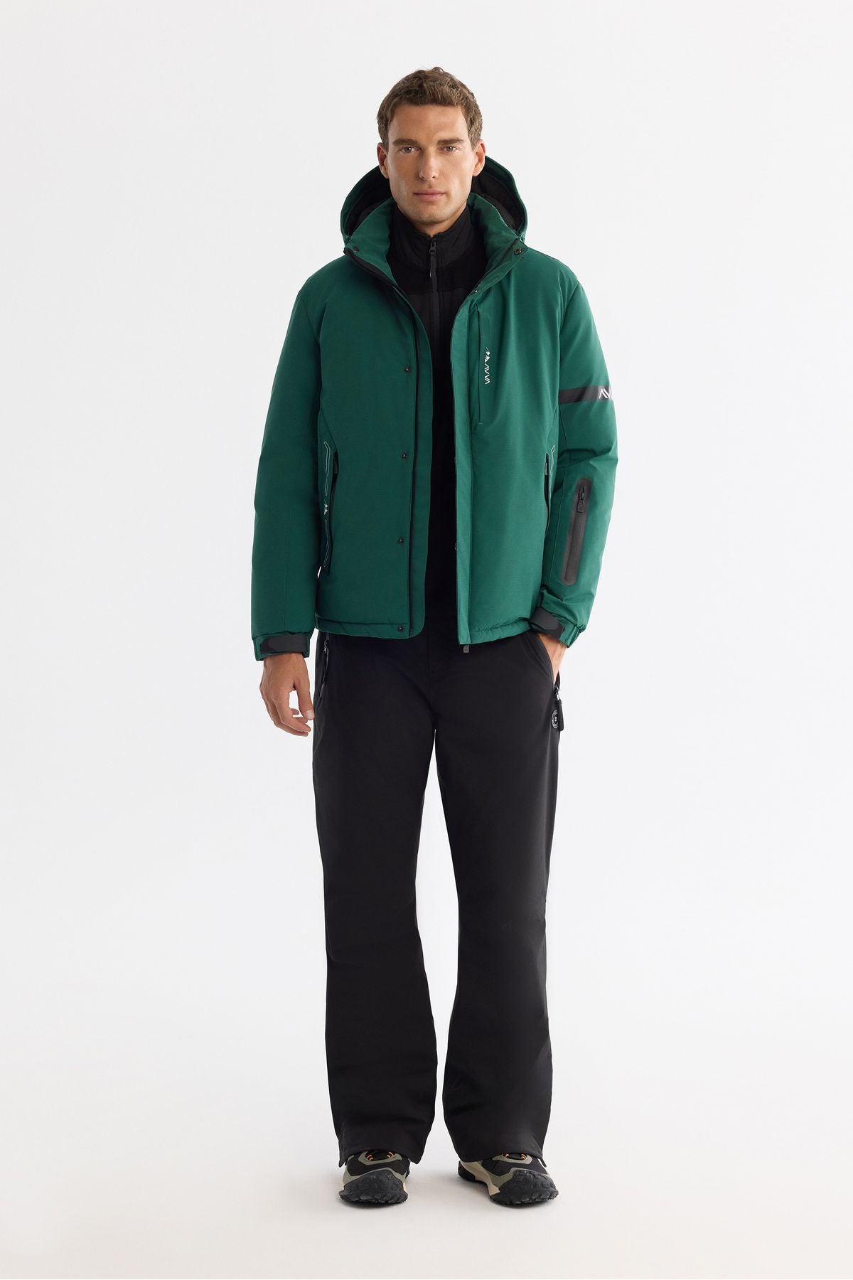 Men's Green Hopper Water Protector Windproof -20 degrees resistant inflatable ski coat A42y6159