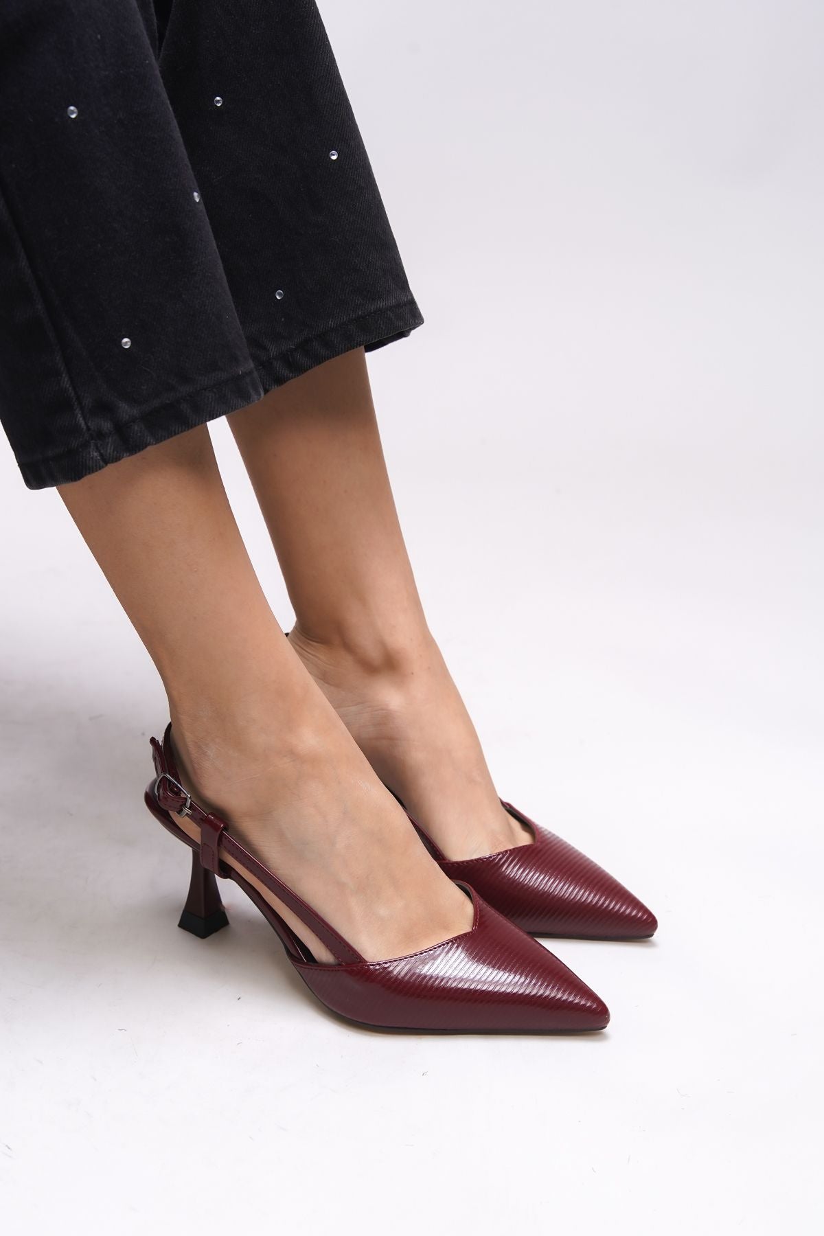 ELYERUE LIGHT BACK LIGHT SOCIAL NUNITY STYETTO 0012725 Bordeaux Patent Leather Lear