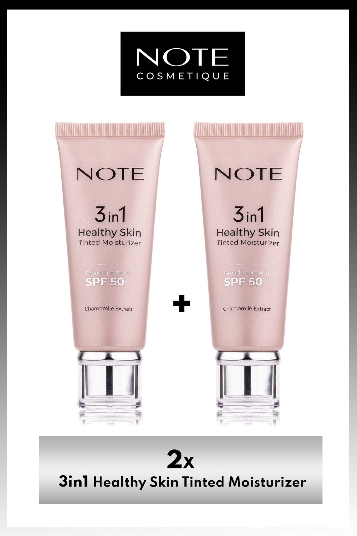 3 In 1 Healthy Skin Tinted Moisturizer 50 SPF Cream X 2 Pieces Makeup Set