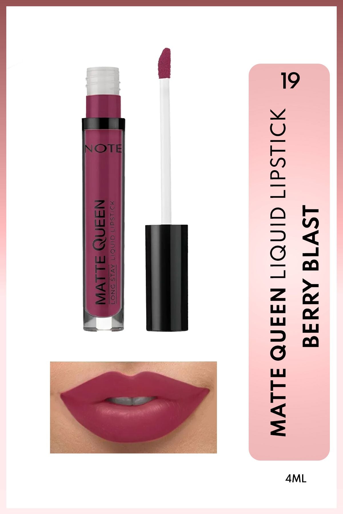 Matte Queen Lipstick Permanent Matte Liquid Lipstick - 19 Berry Blast - Purple