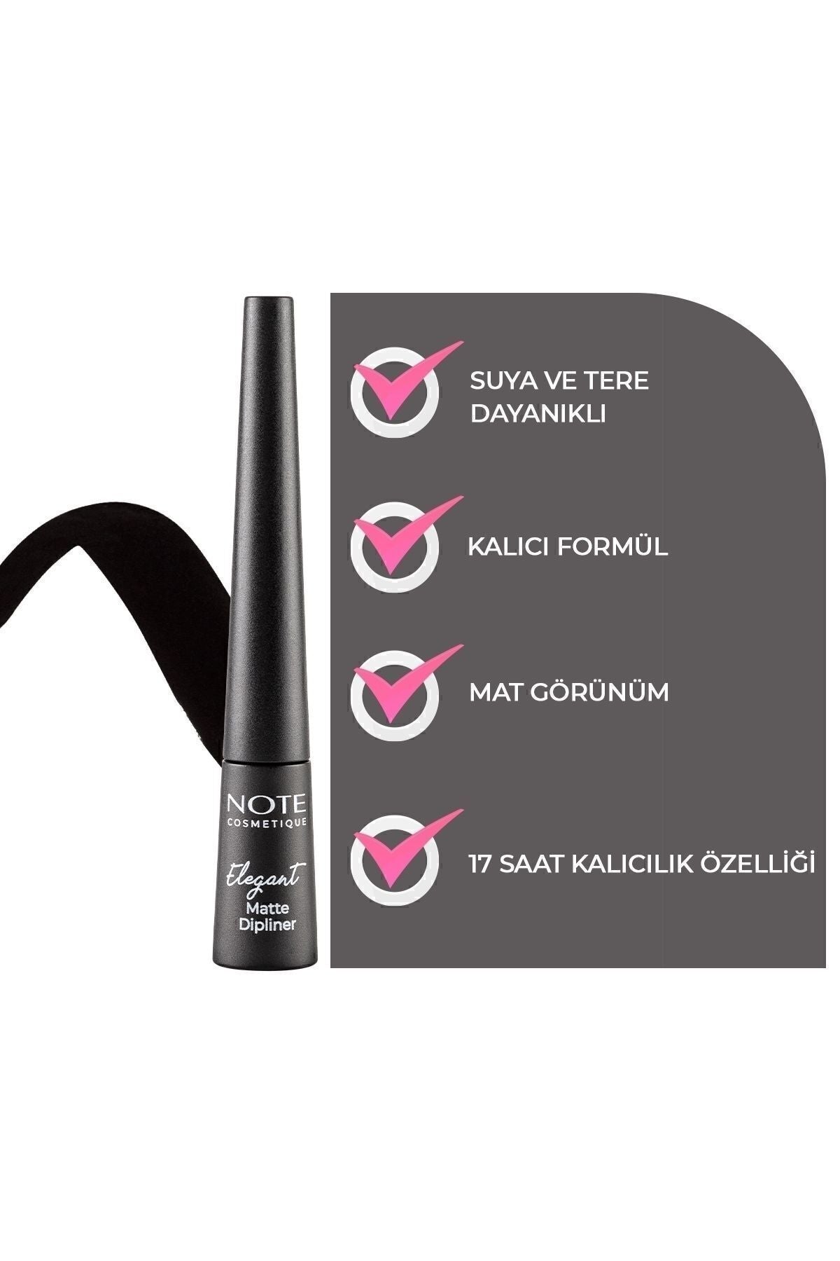Elegant Matte Dipliner Waterproof Suya Dayanıklı - 02 Coffee Brown - Kahverengi
