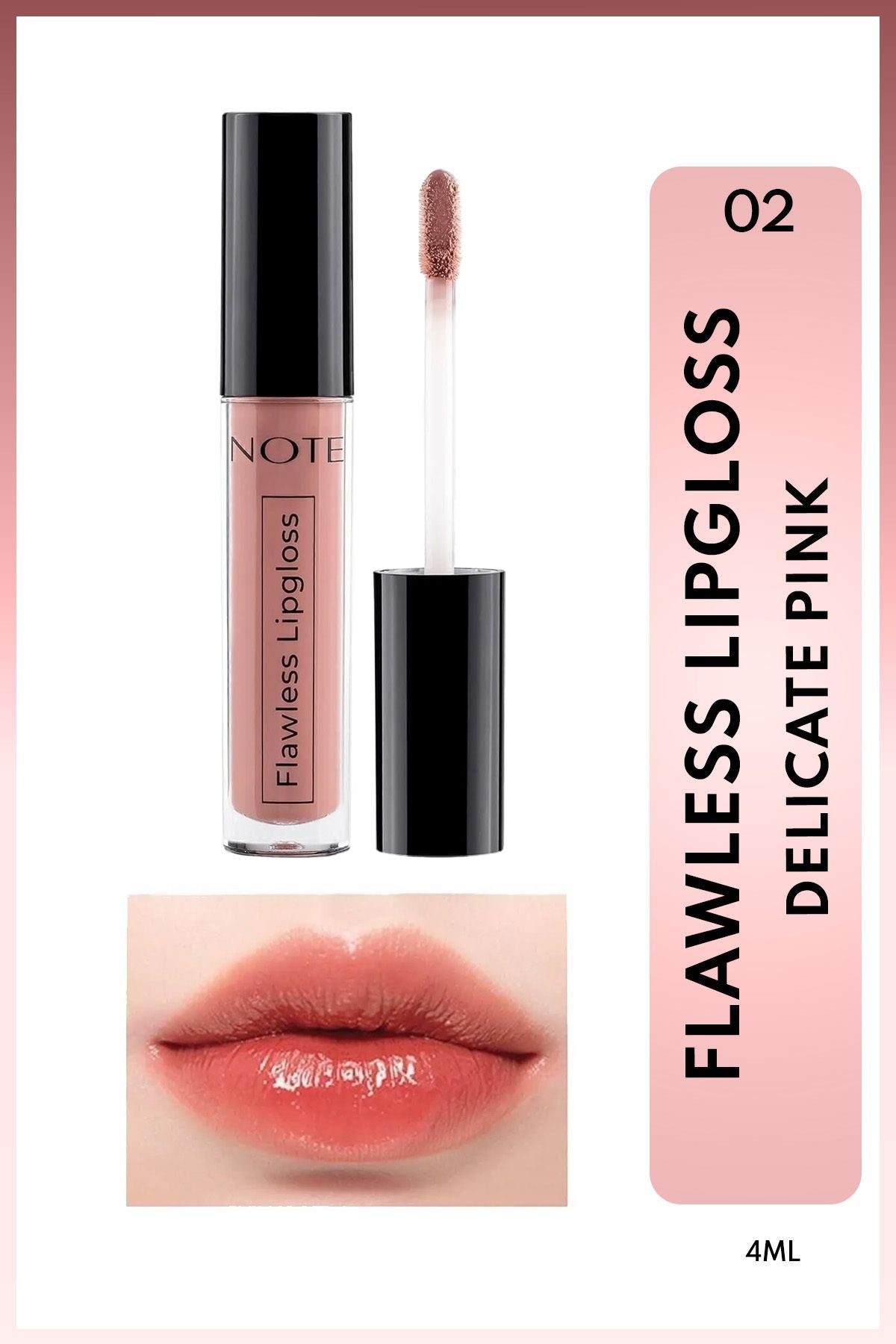 Flawless Lipgloss Moisturizer Lip Grower - 02 Delicate Pink - Pink