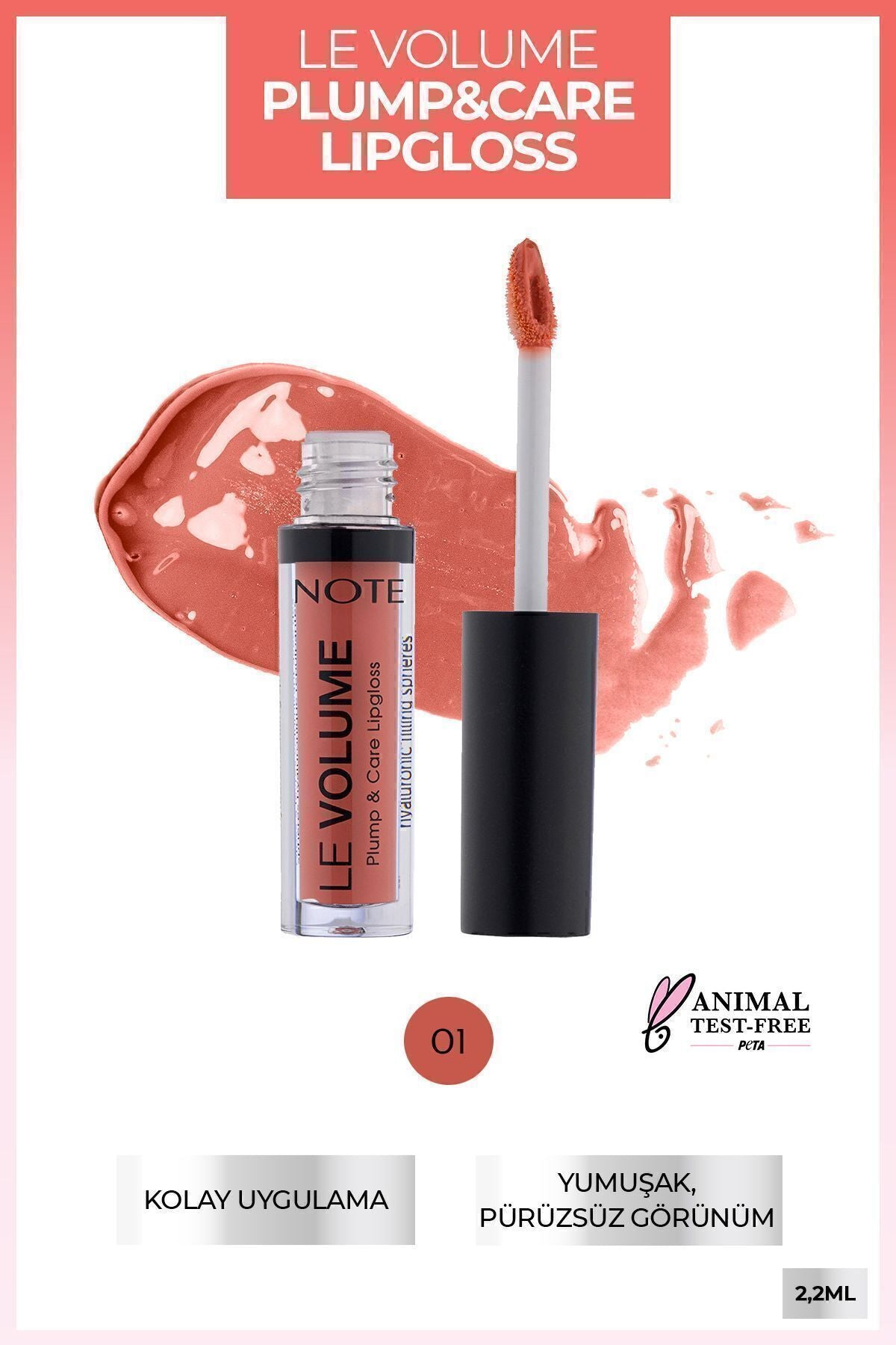 Le Volume Plump & Care Lipgloss Moisturizer Lip Grinder - 01 Happy Morning - Pink