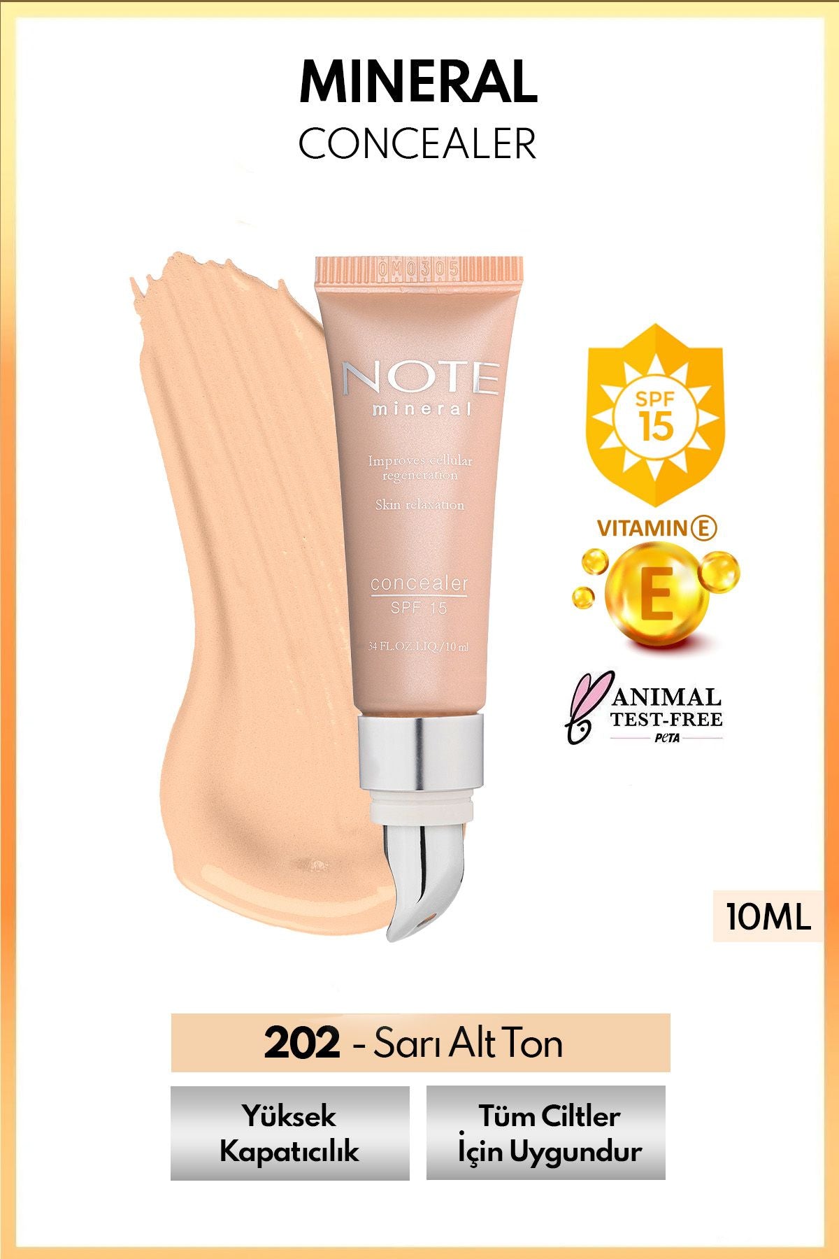 Mineral Concealer SPF 15 under -eye concealer titled 15 dense concealer metal - 202 medium open
