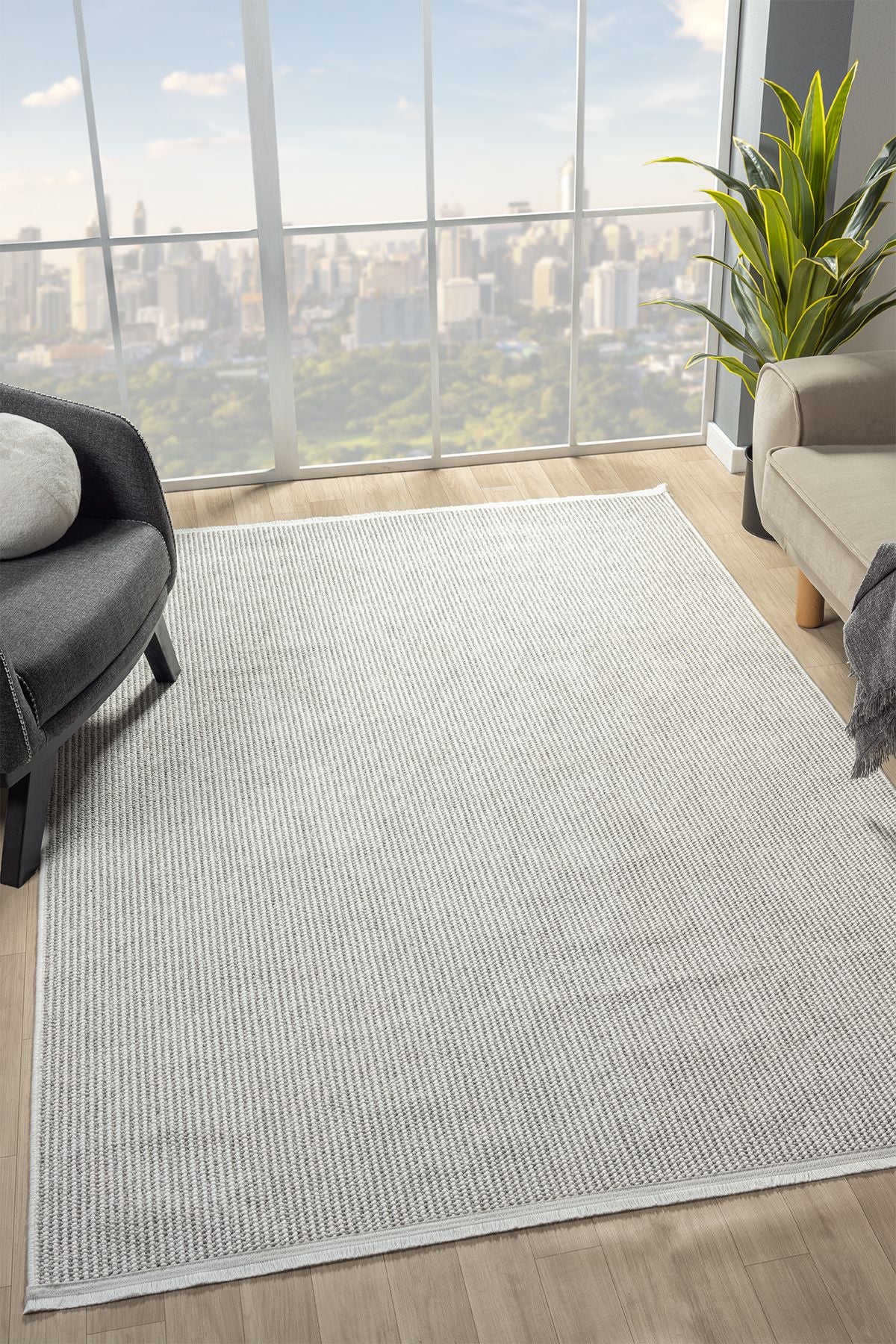 Natural Curlle Soft textured White Gray Isandinav Carpet Carpet