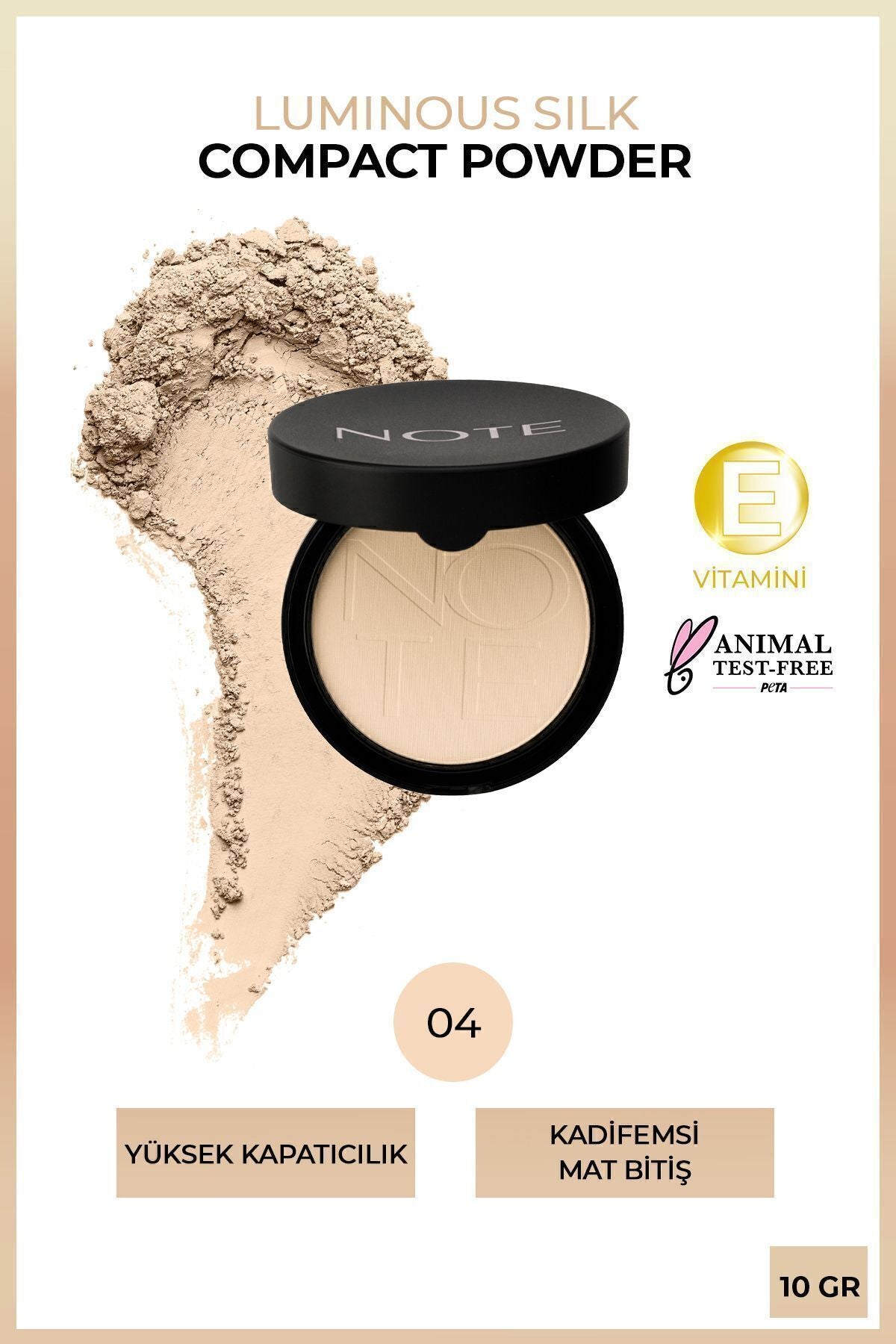 Luminous Silk Compact Powder 04 Sand Mat Bitişli Toz Pudra PUDRA60