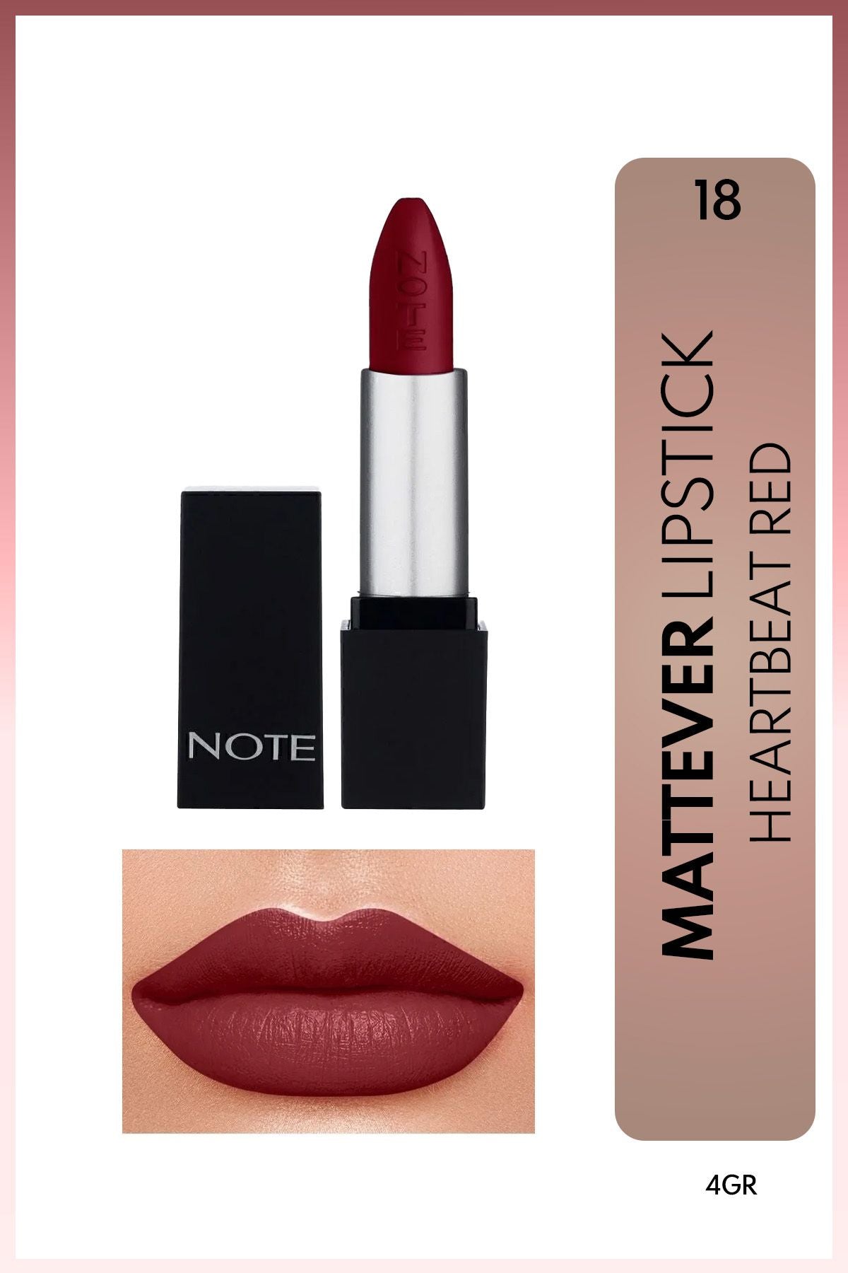 Mattever Lipstick semi -matte satin finish lipstick 18 Heartbeat Red - Red Brown